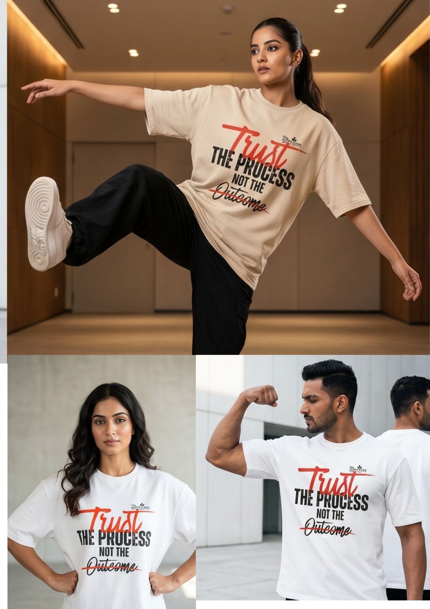 Dunbond label BLack Oversize T-Shirt// trust the process// typography