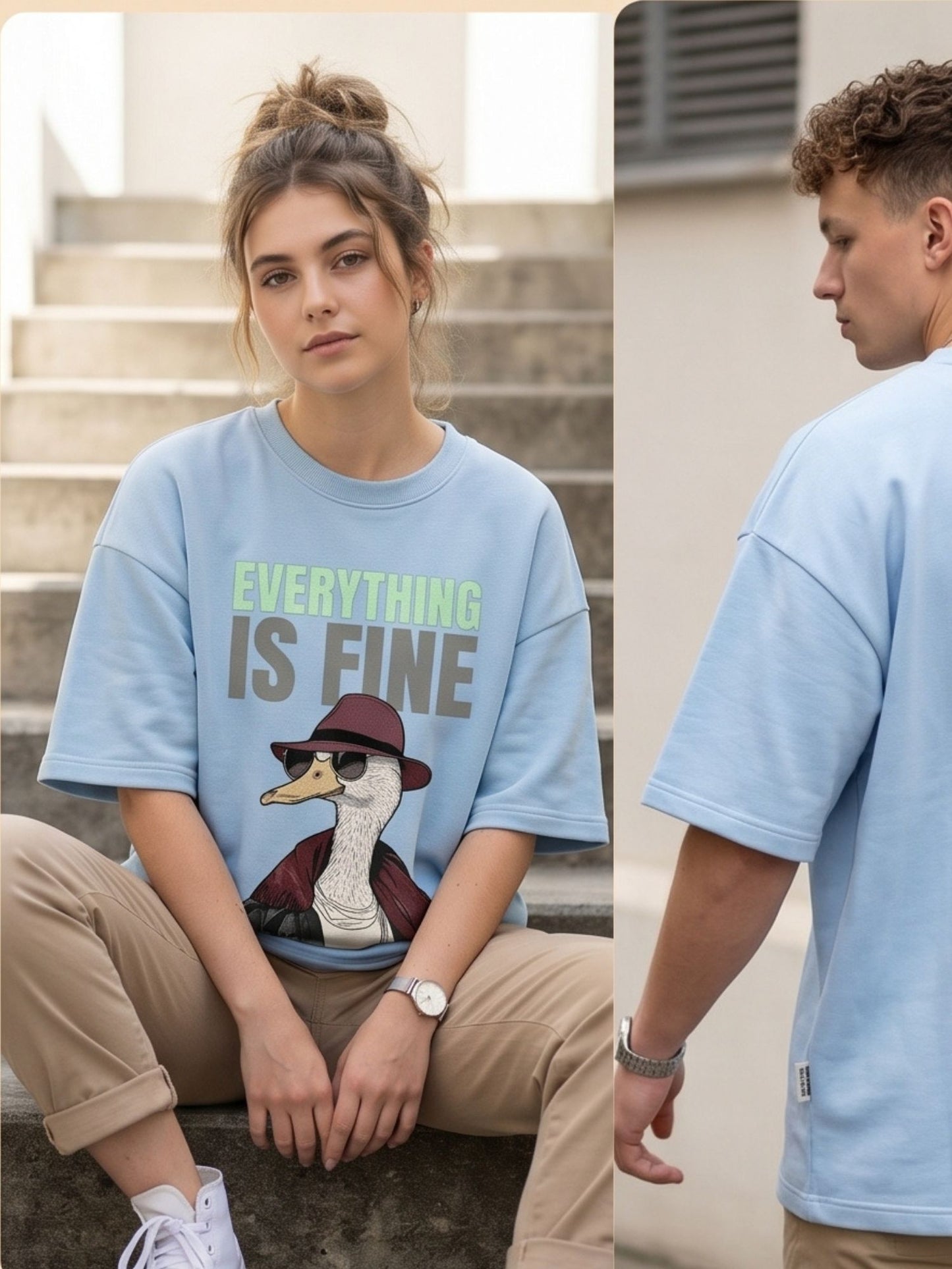 Dunbond label's Everything Is Fine – Duck Attitude Oversized Tee