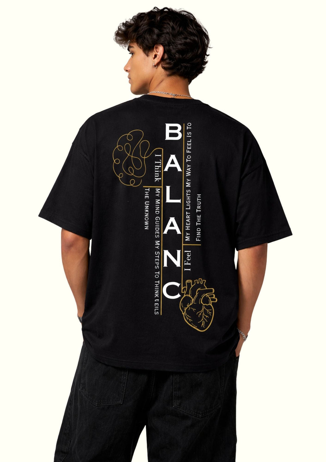 Mind vs. Heart: Finding Equilibrium with the "Balance" Oversized Tee  Dunbond label
