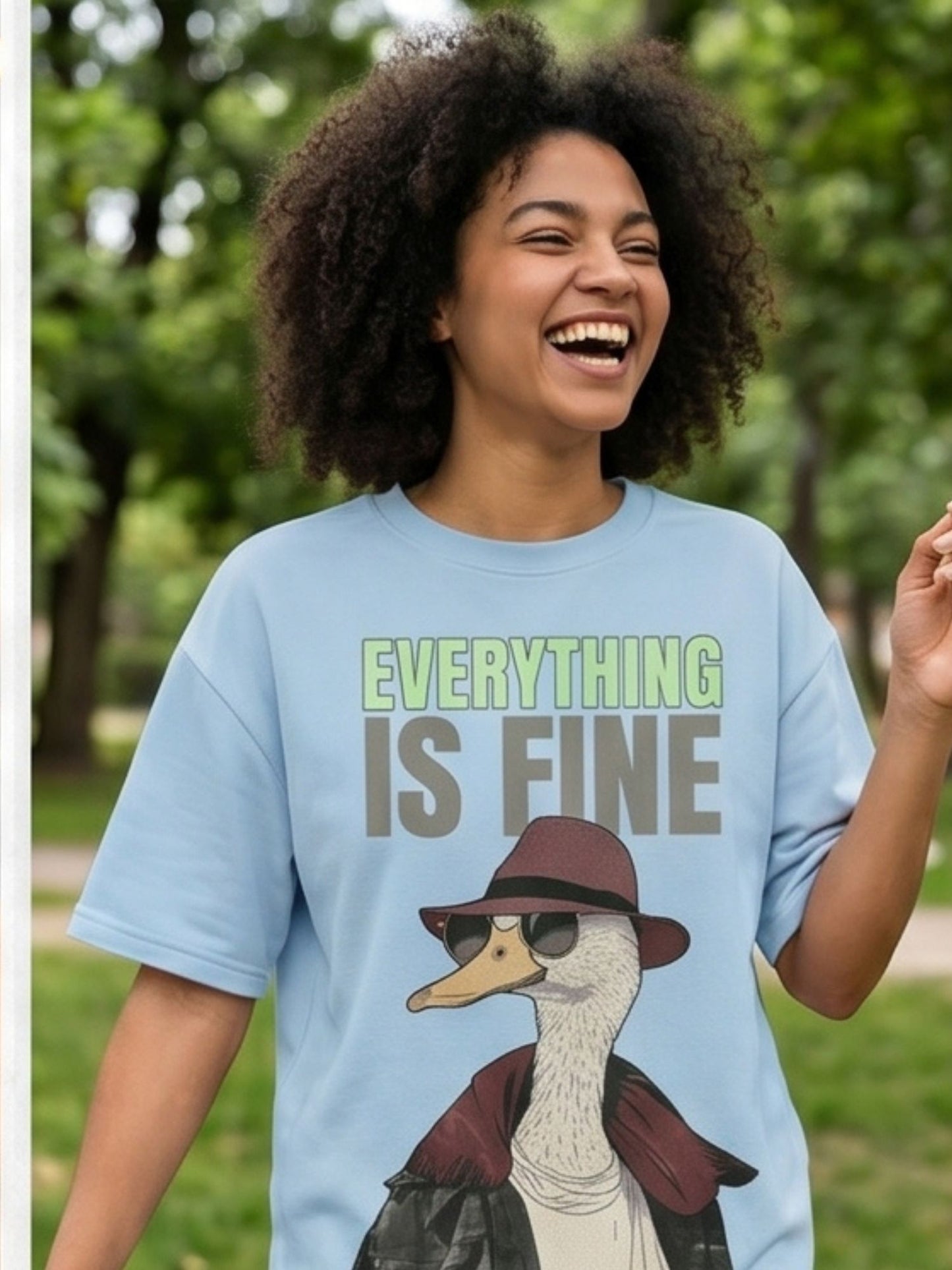 Dunbond label's Everything Is Fine – Duck Attitude Oversized Tee