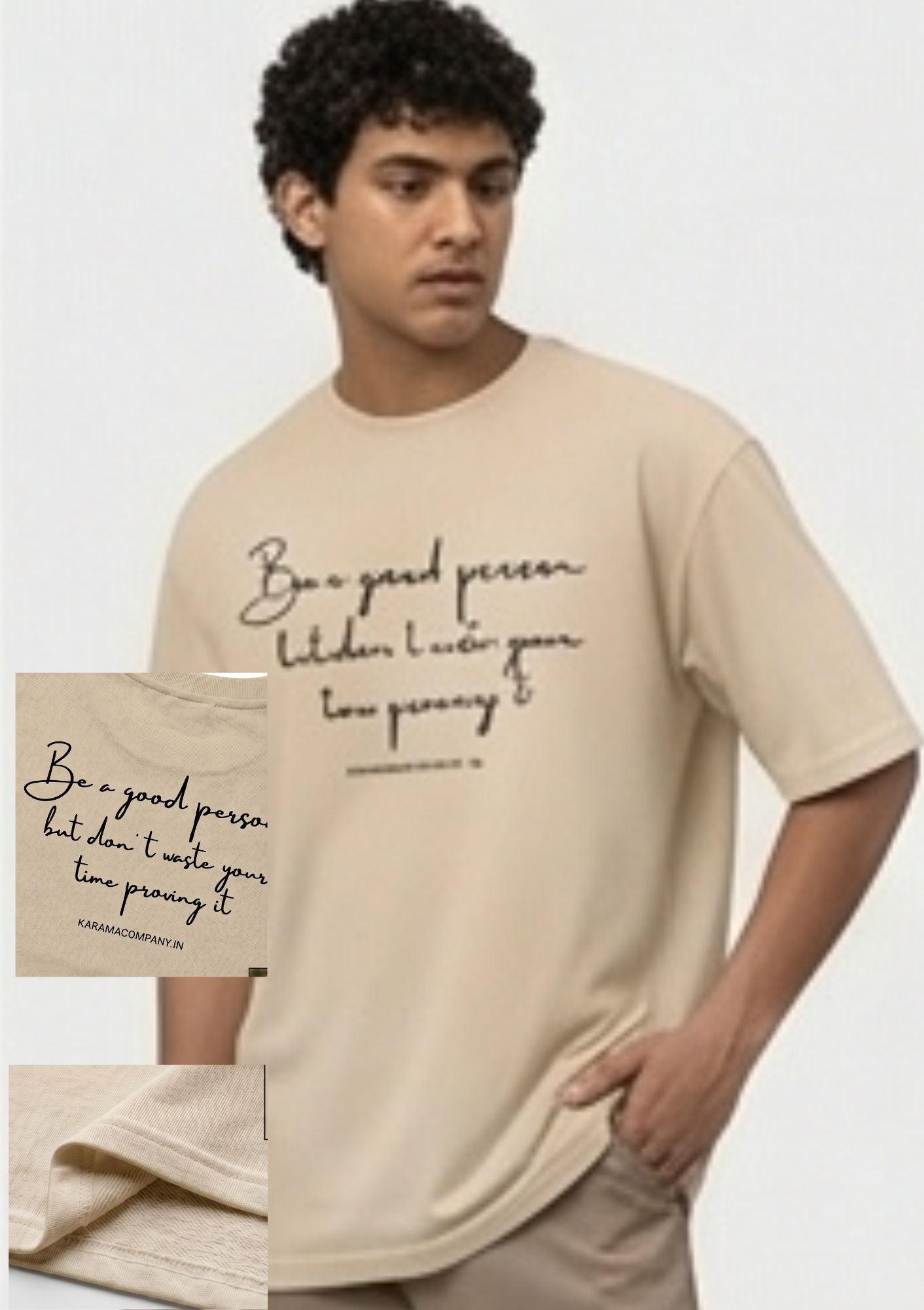 Dunbond labelOversize T-Shirt // BE A GOOD PERSON