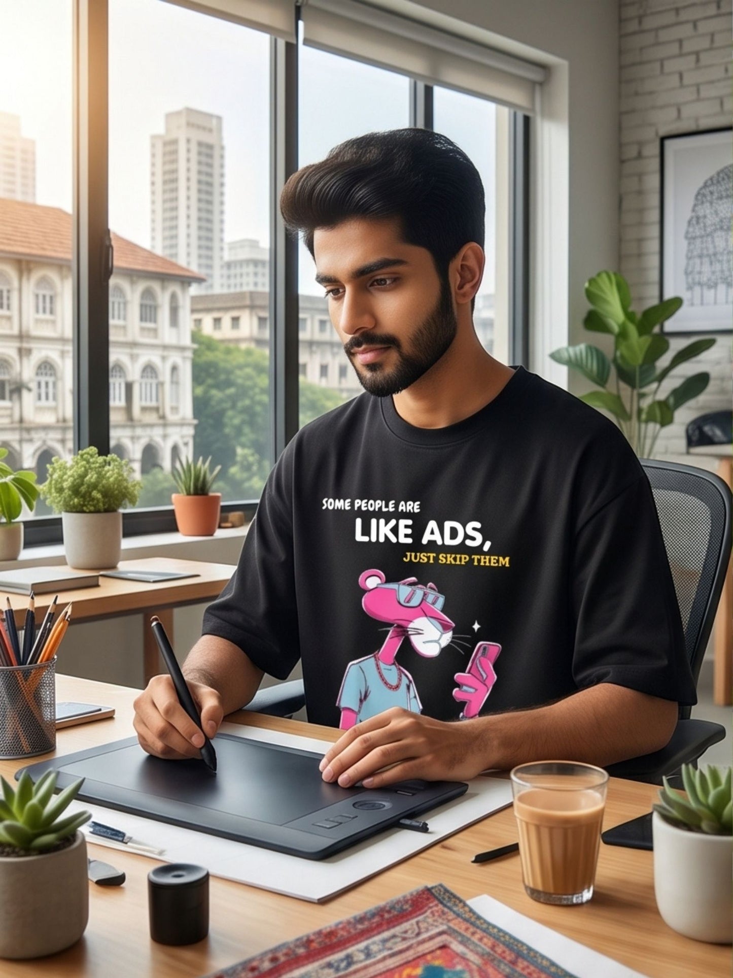 The "Skip Ad" Heavyweight Oversized Tee – French Terry (240 GSM)