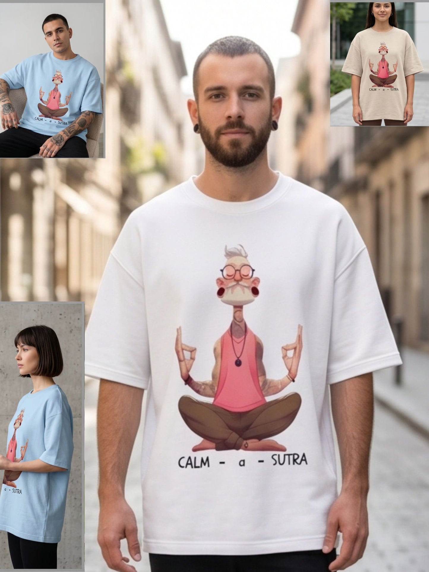 Dunbond label  White & Black calm-a-sutra an Oversized tee