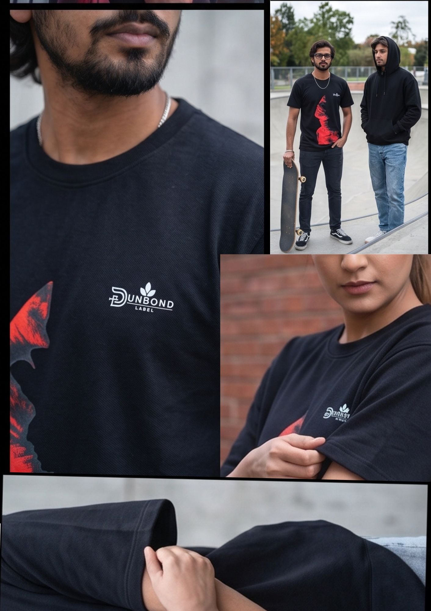 Dunbond label Black OVERSIZED fit T-Shirt//graphic Design