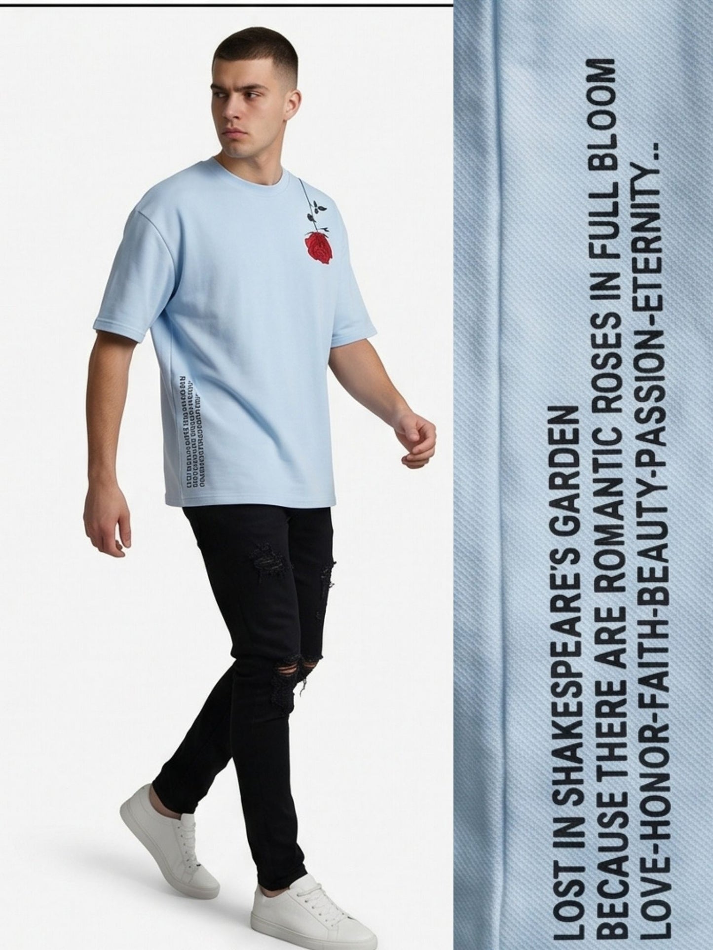 Dunbond label Oversize Shakespares Garden Typography and graphic T-Shirt