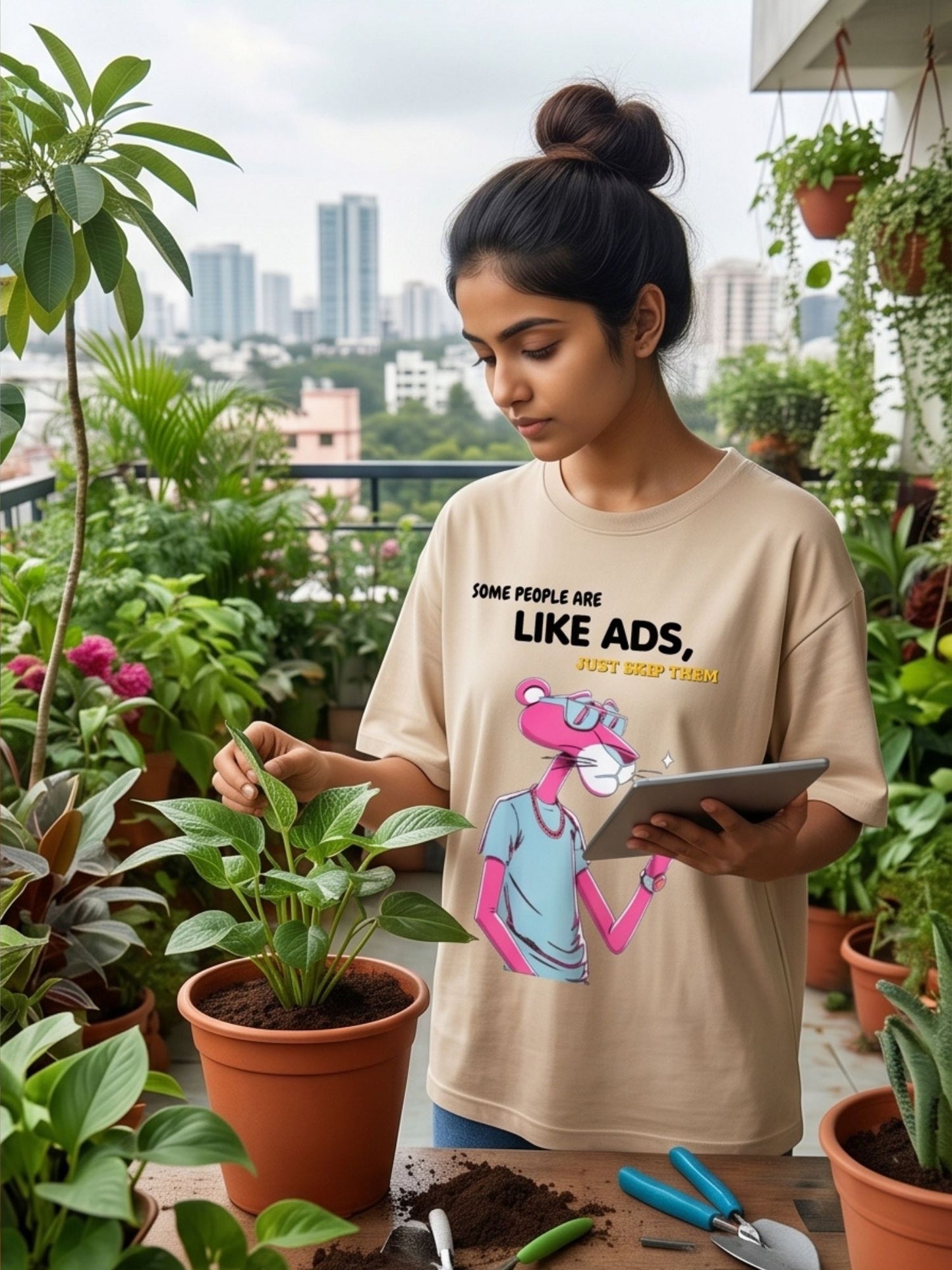 The "Skip Ad" Heavyweight Oversized Tee – French Terry (240 GSM)