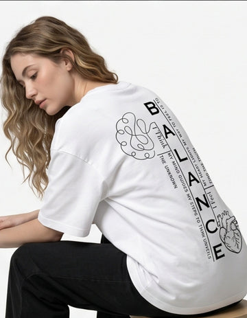Black and white Oversize T-Shirt// Blance