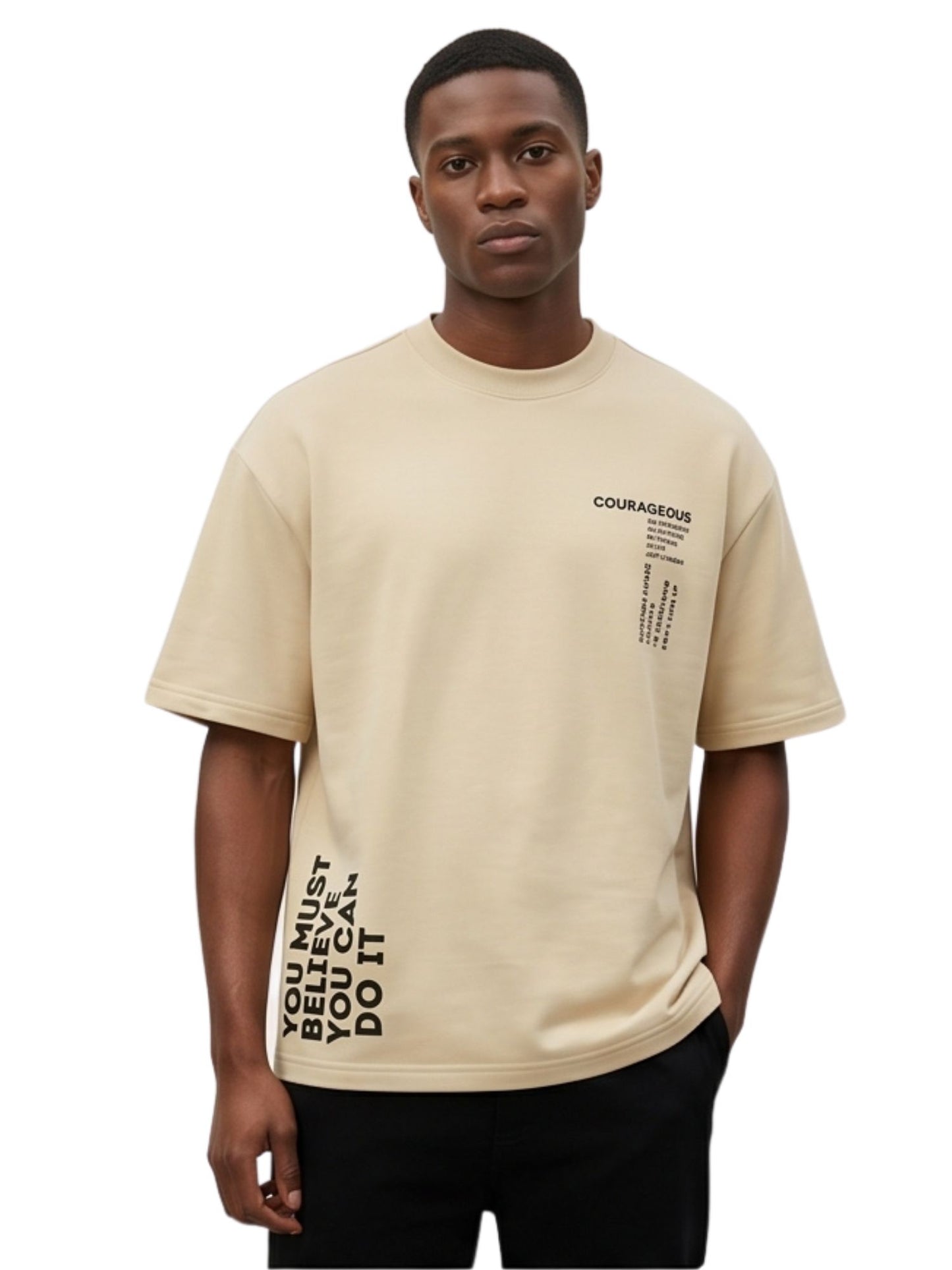 Dunbond label Oversized Colour Typography printed T-Shirt You Must belive