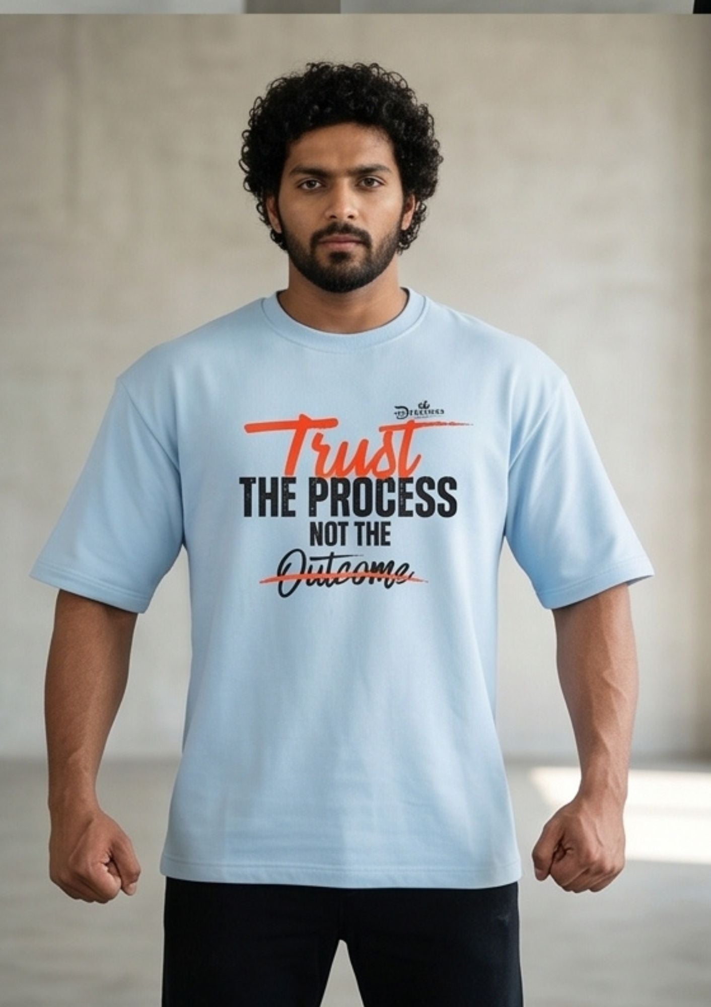 Dunbond label BLack Oversize T-Shirt// trust the process// typography