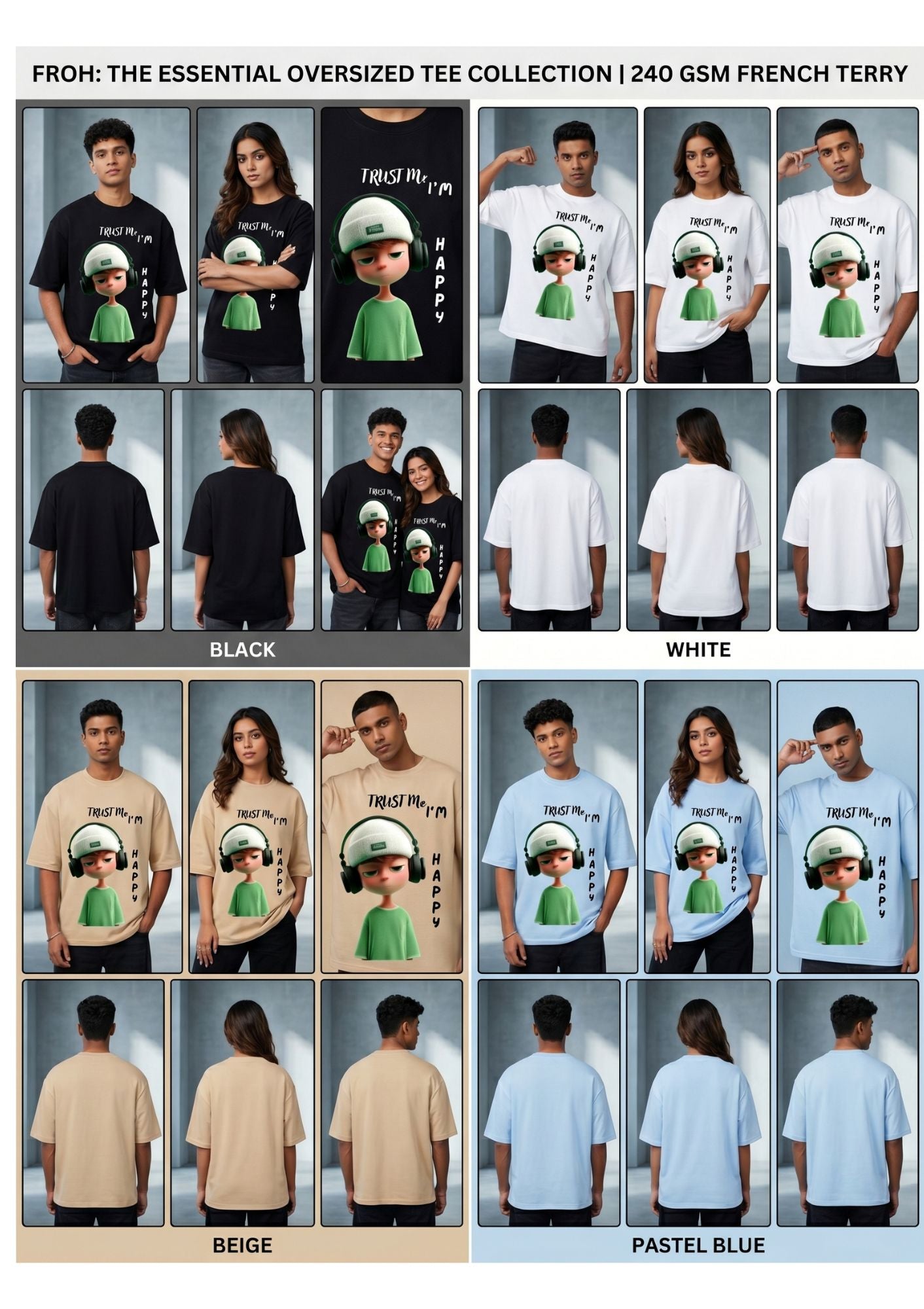 Dunbond label Black and White Oversize T-Shirt //Trust me I am happy