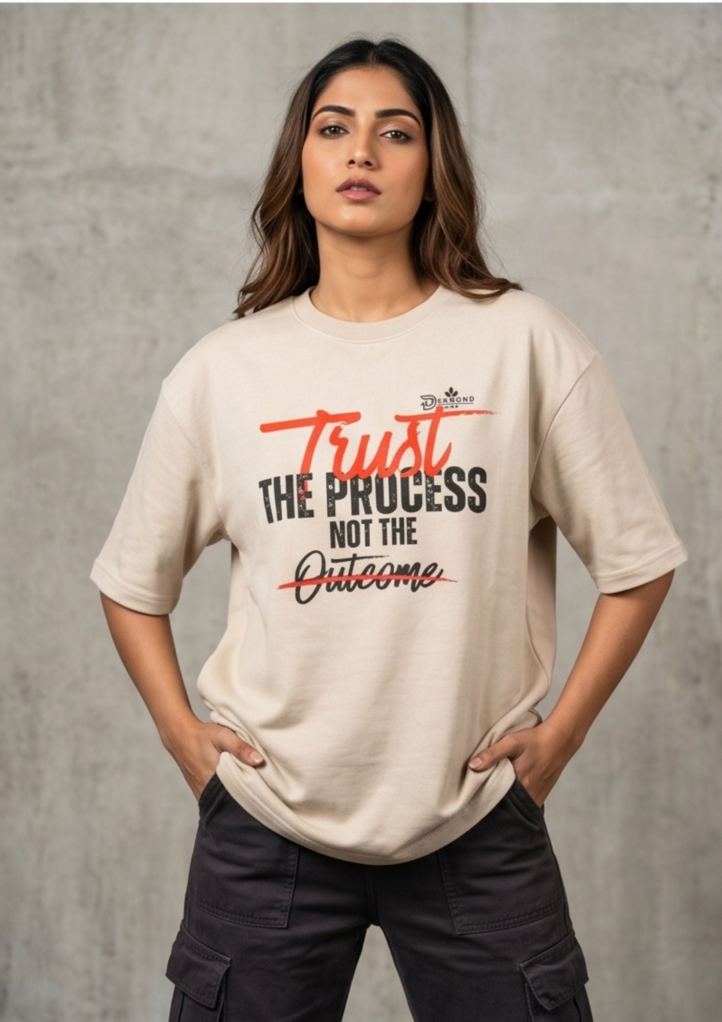 Dunbond label BLack Oversize T-Shirt// trust the process// typography
