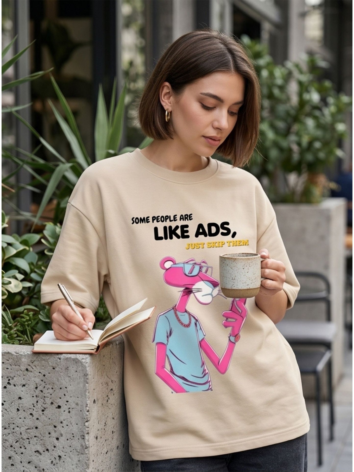 The "Skip Ad" Heavyweight Oversized Tee – French Terry (240 GSM)
