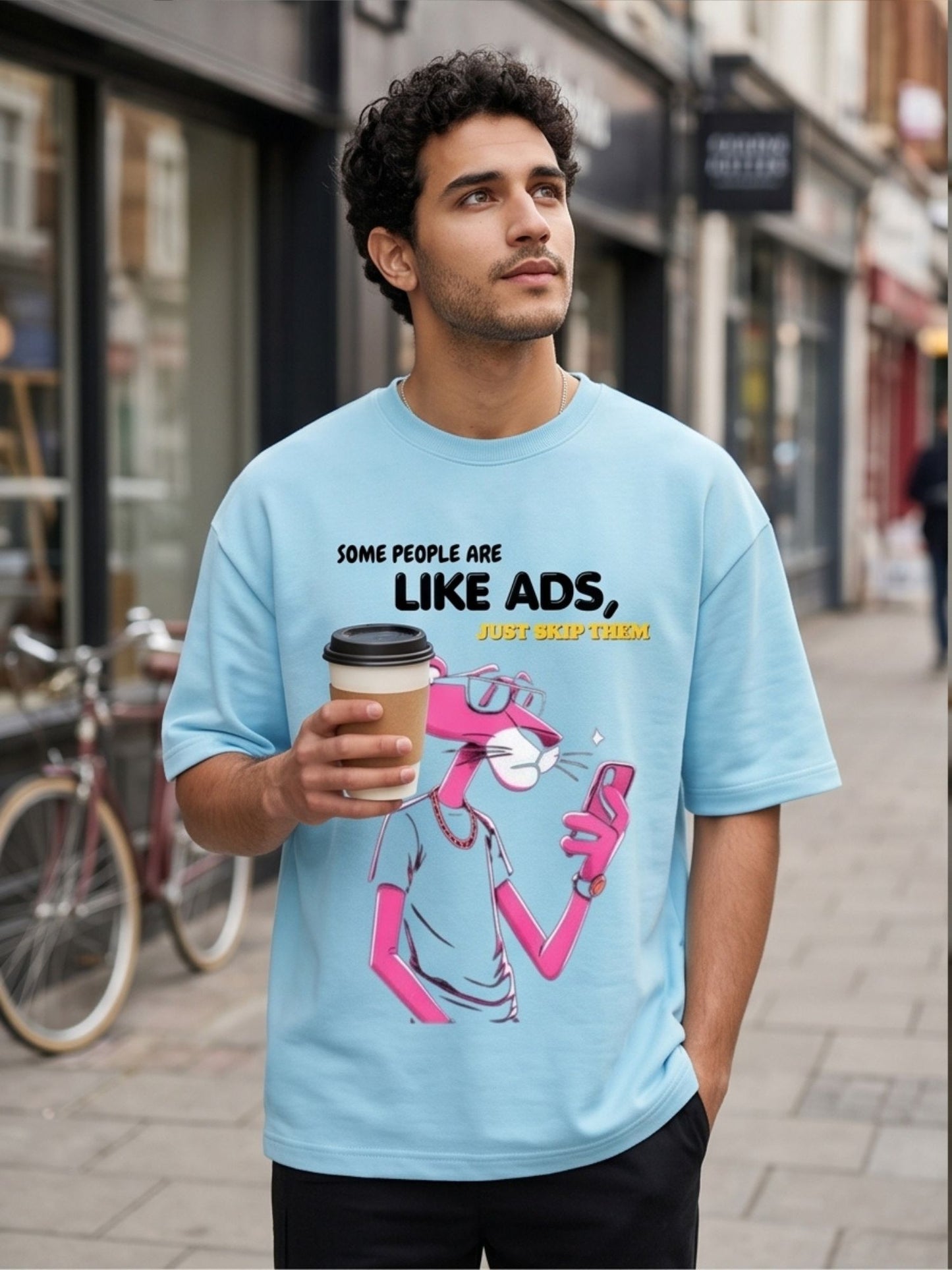The "Skip Ad" Heavyweight Oversized Tee – French Terry (240 GSM)