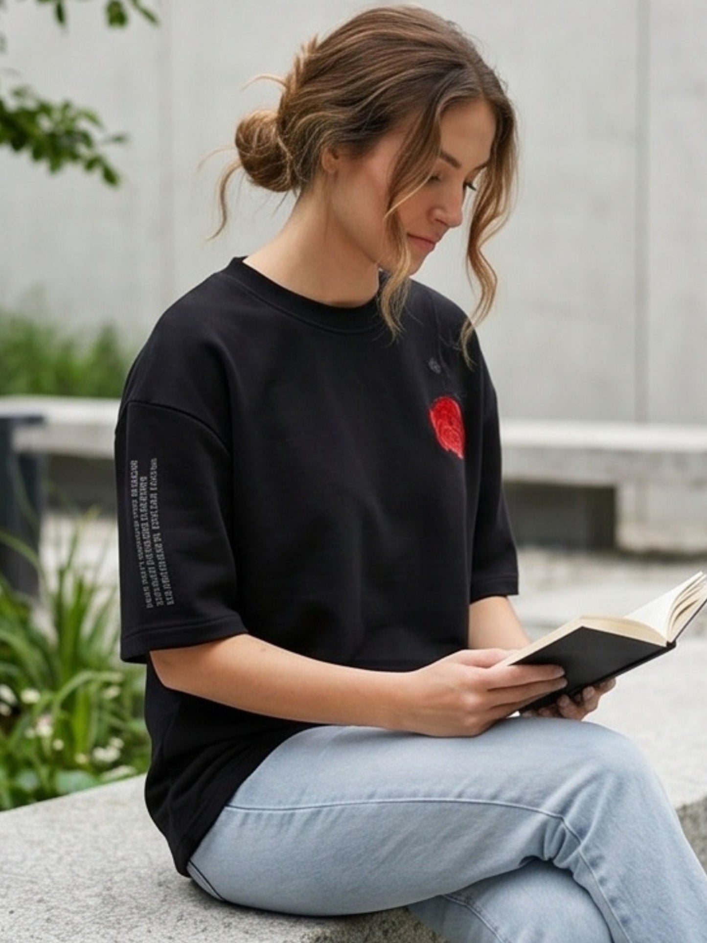Dunbond label Oversize Shakespares Garden Typography and graphic T-Shirt