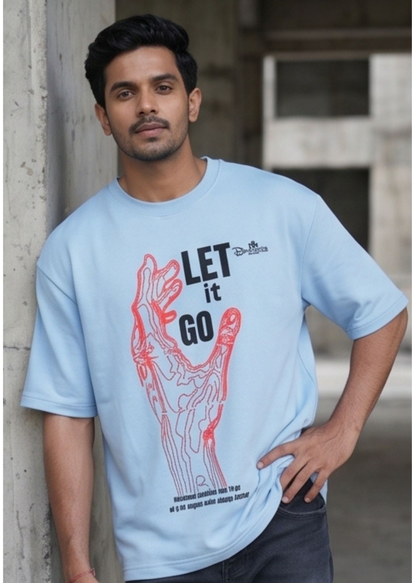 Dunbond label black Oversize T-Shirt //Let  me GO