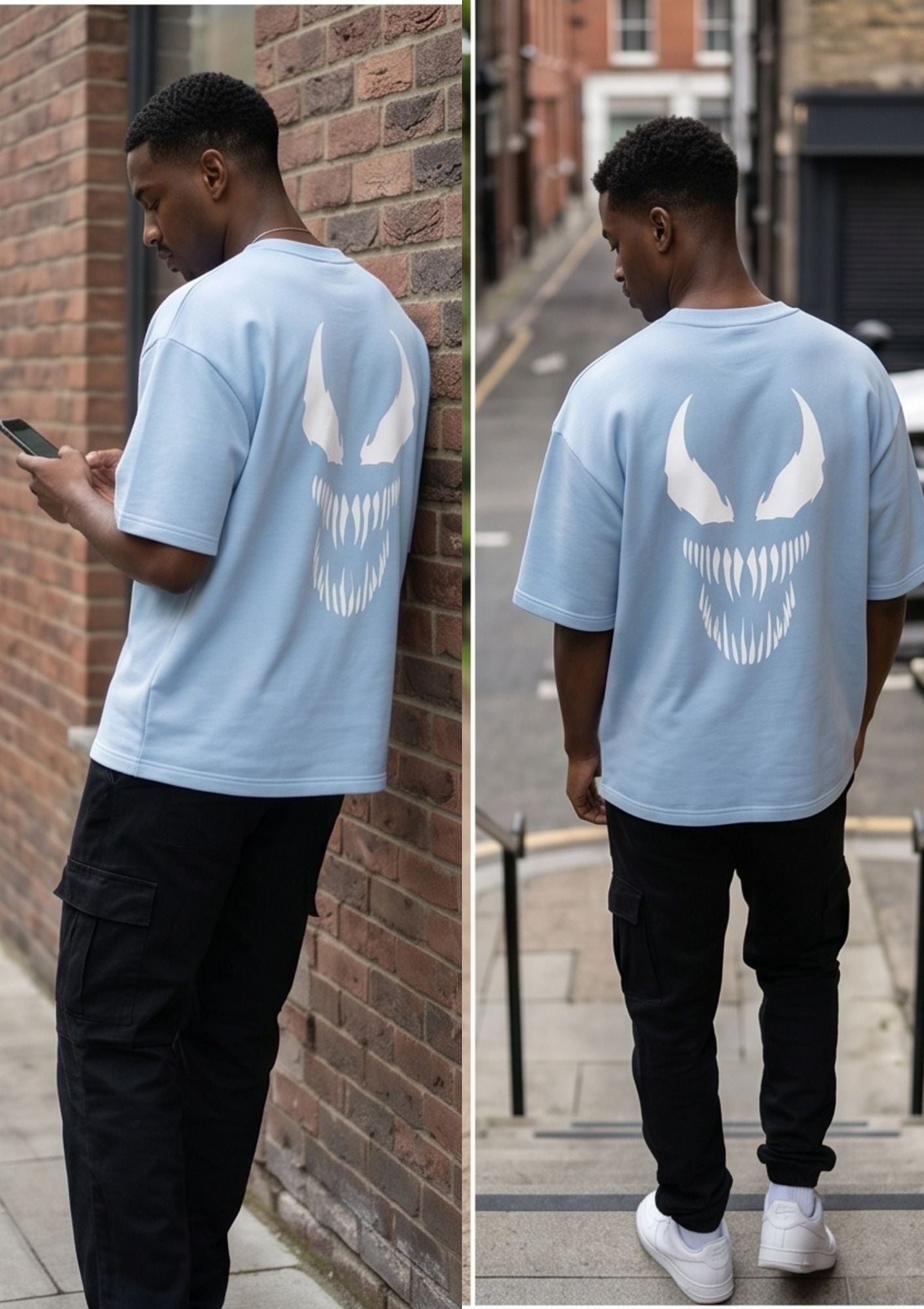 Dunbond label Black Oversize T-Shirt//Venom head