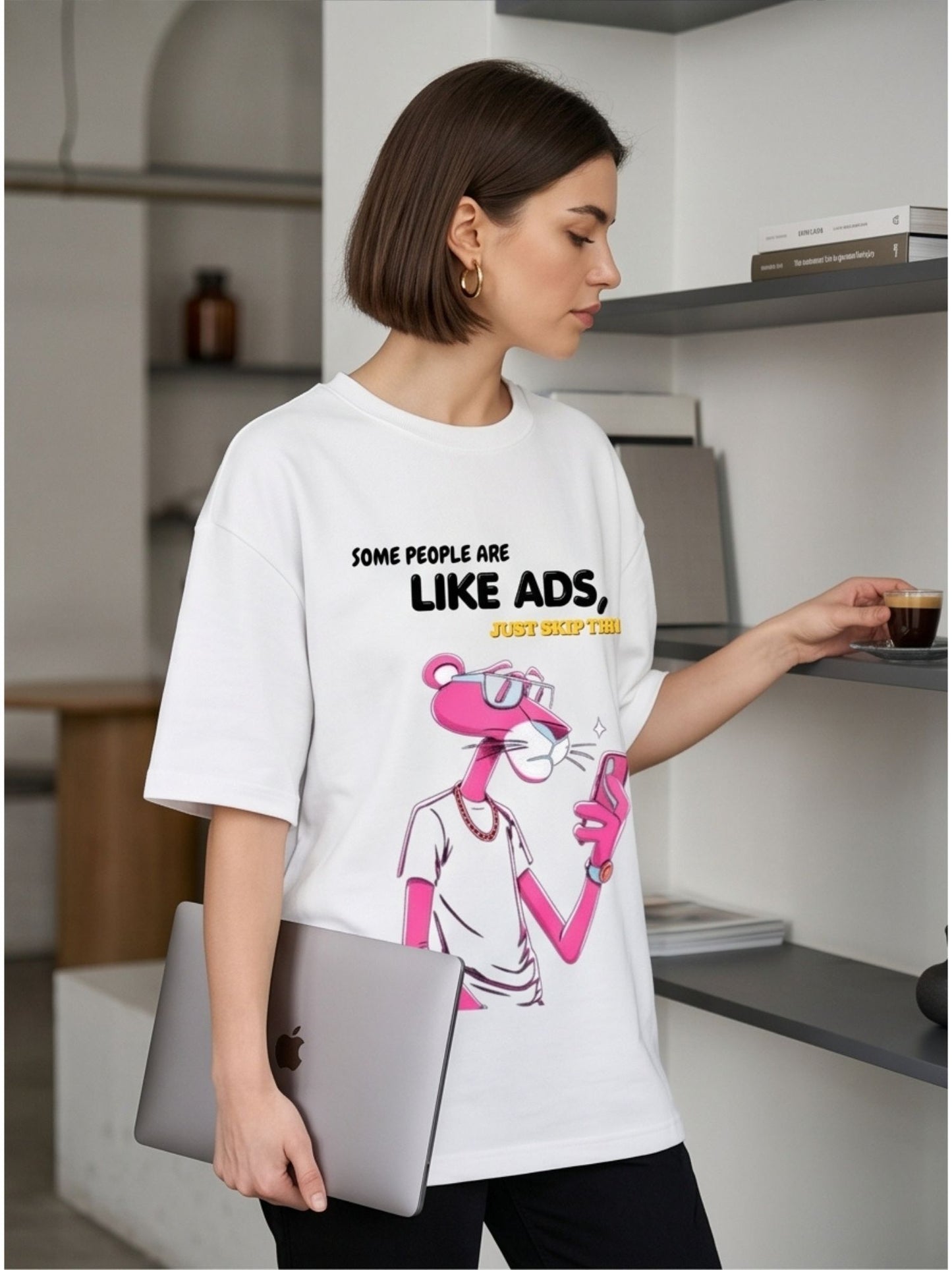 The "Skip Ad" Heavyweight Oversized Tee – French Terry (240 GSM)