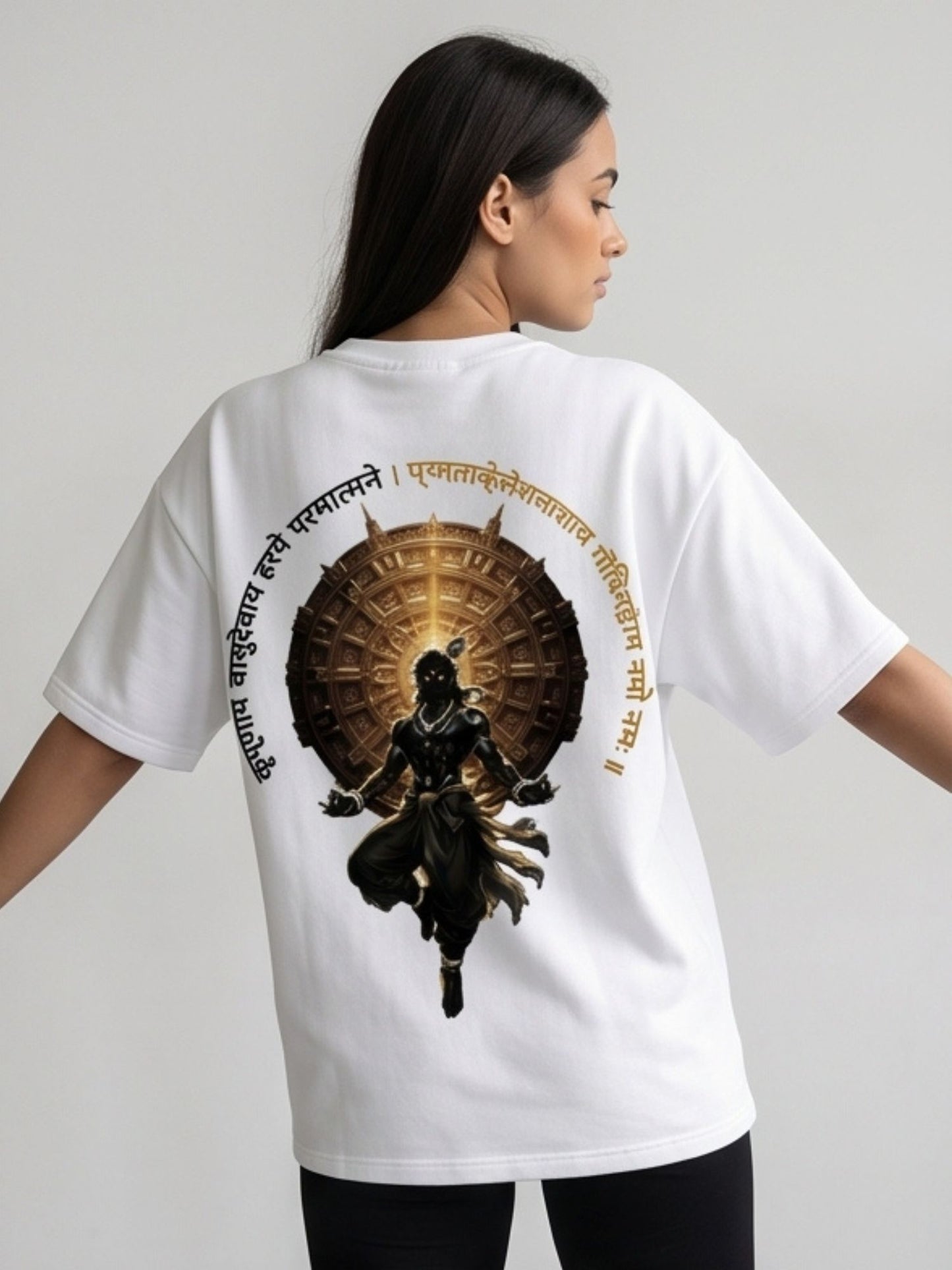 Dunbond label Black Oversize T-Shirt// Krishnay Vashudevaya