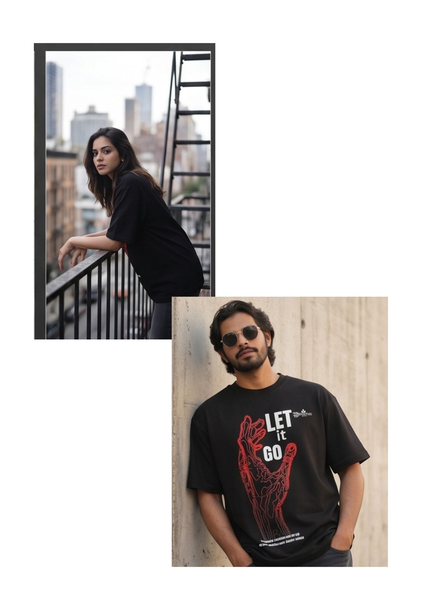 Dunbond label black Oversize T-Shirt //Let  me GO