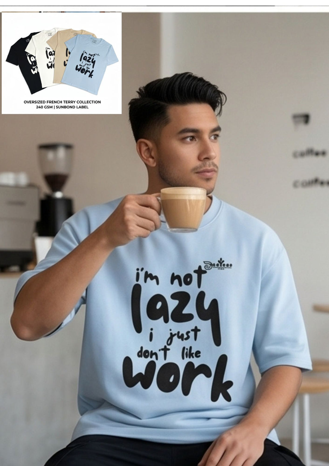 Oversize T-Shirt//I am not lazy Typography
