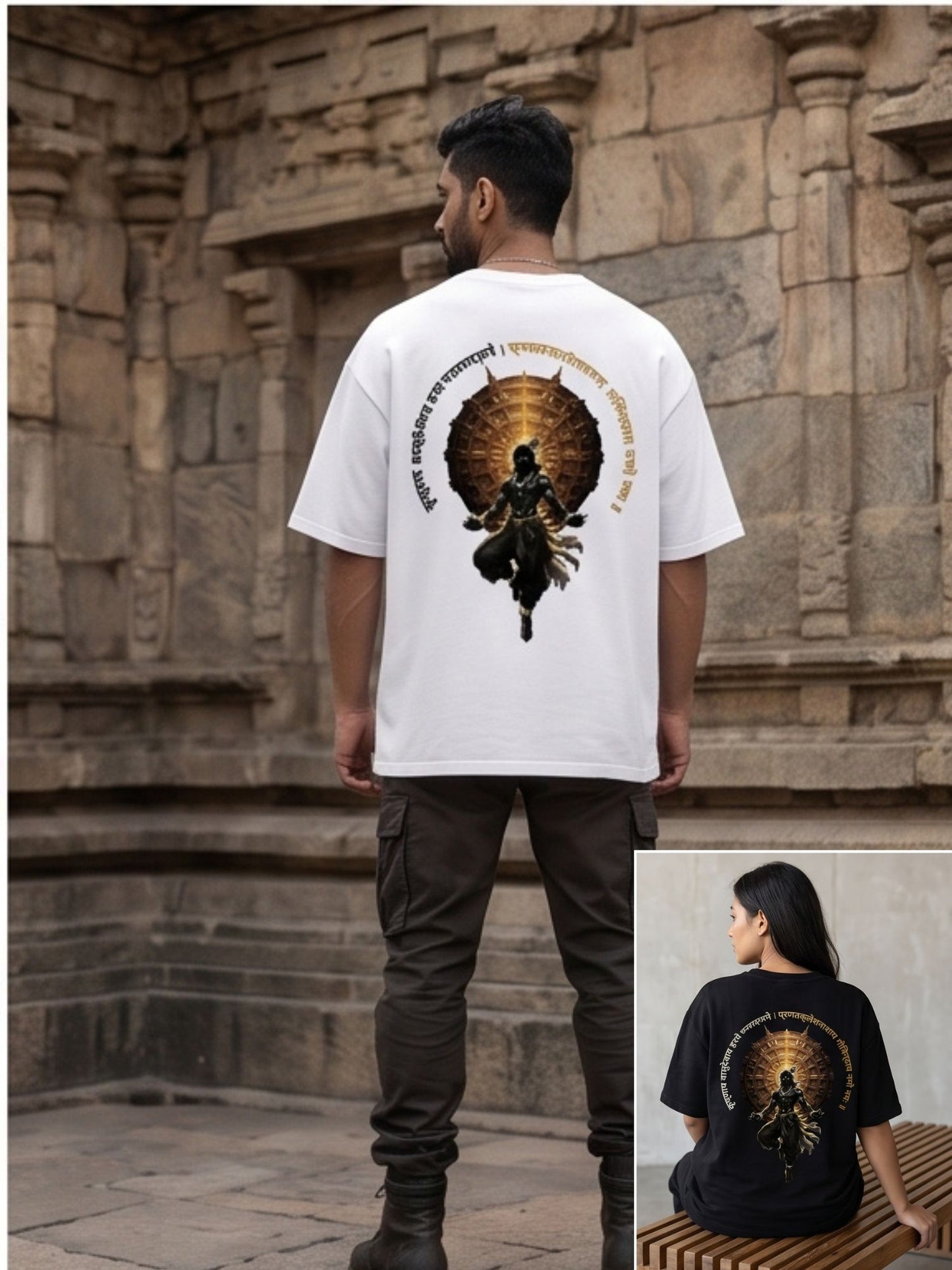 Dunbond label Black Oversize T-Shirt// Krishnay Vashudevaya