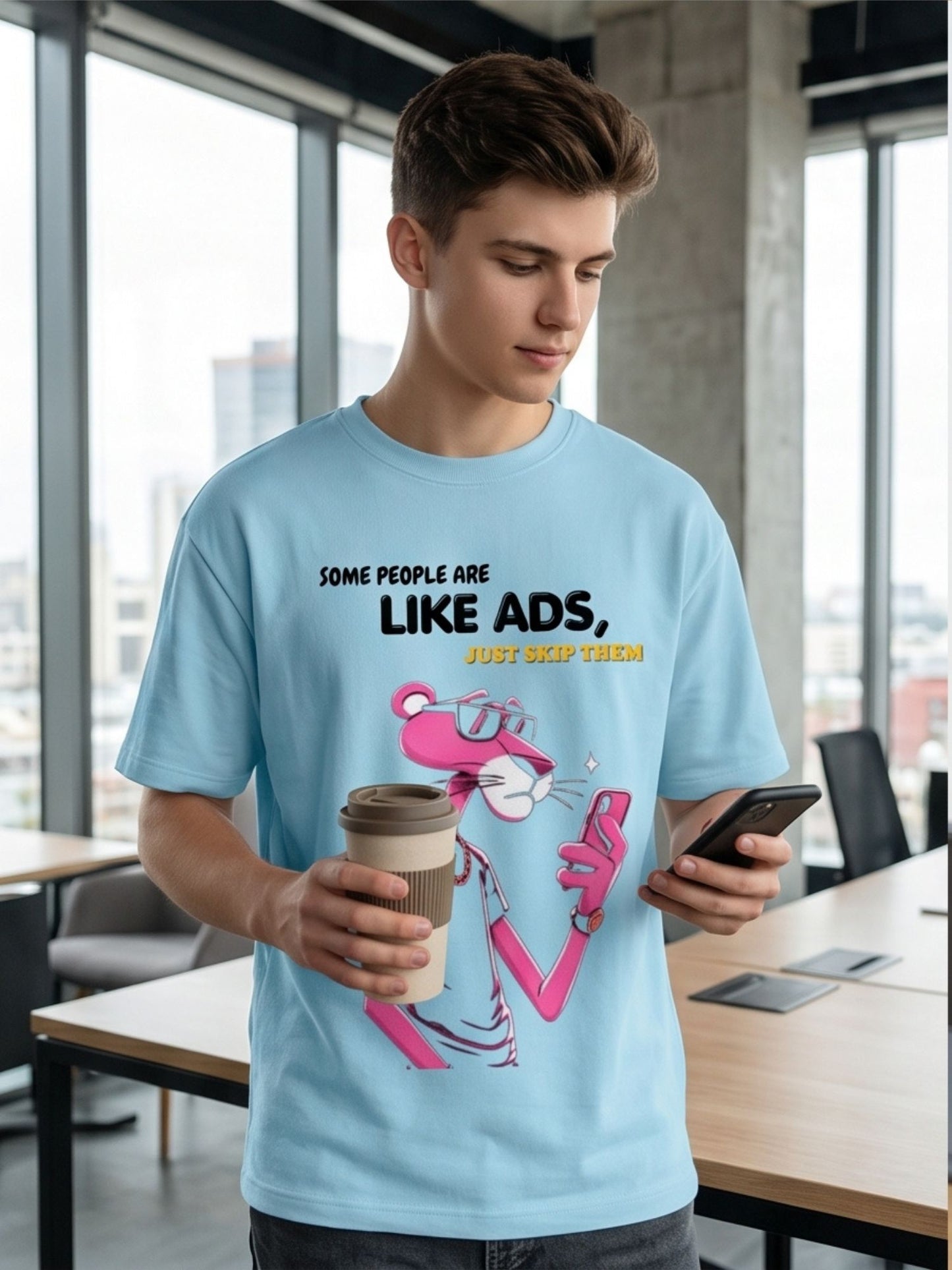 The "Skip Ad" Heavyweight Oversized Tee – French Terry (240 GSM)
