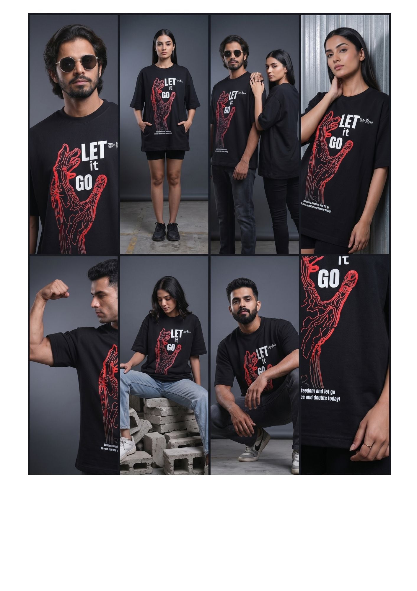 Dunbond label black Oversize T-Shirt //Let  me GO