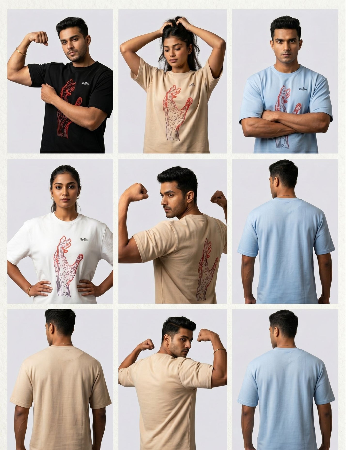 Dunbond label White Oversize T-Shirt// Front hand graphic