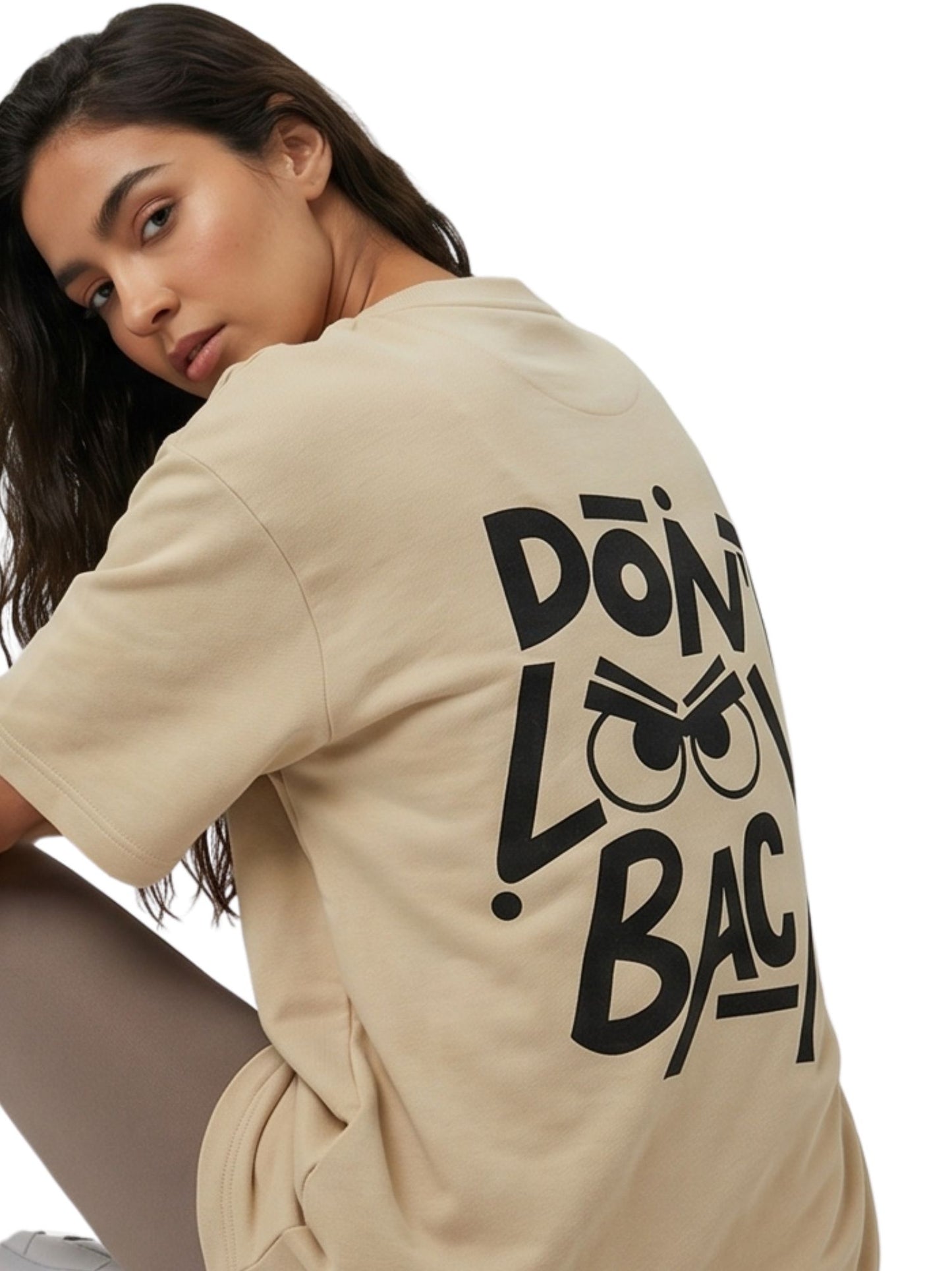 Dunbond label Oversize Colour printed T-Shirt // Dont Look Back