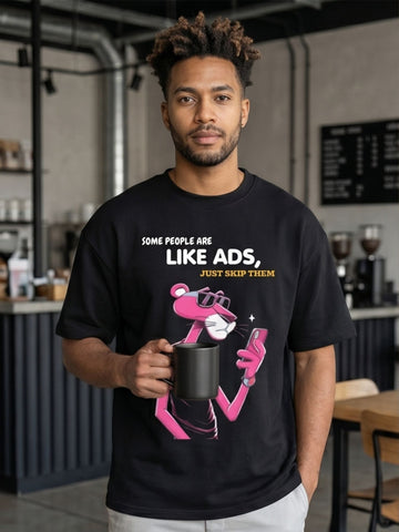 The "Skip Ad" Heavyweight Oversized Tee – French Terry (240 GSM)