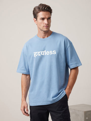 Dunbond Label "हृदयless" Oversized French Terry T-Shirt mens