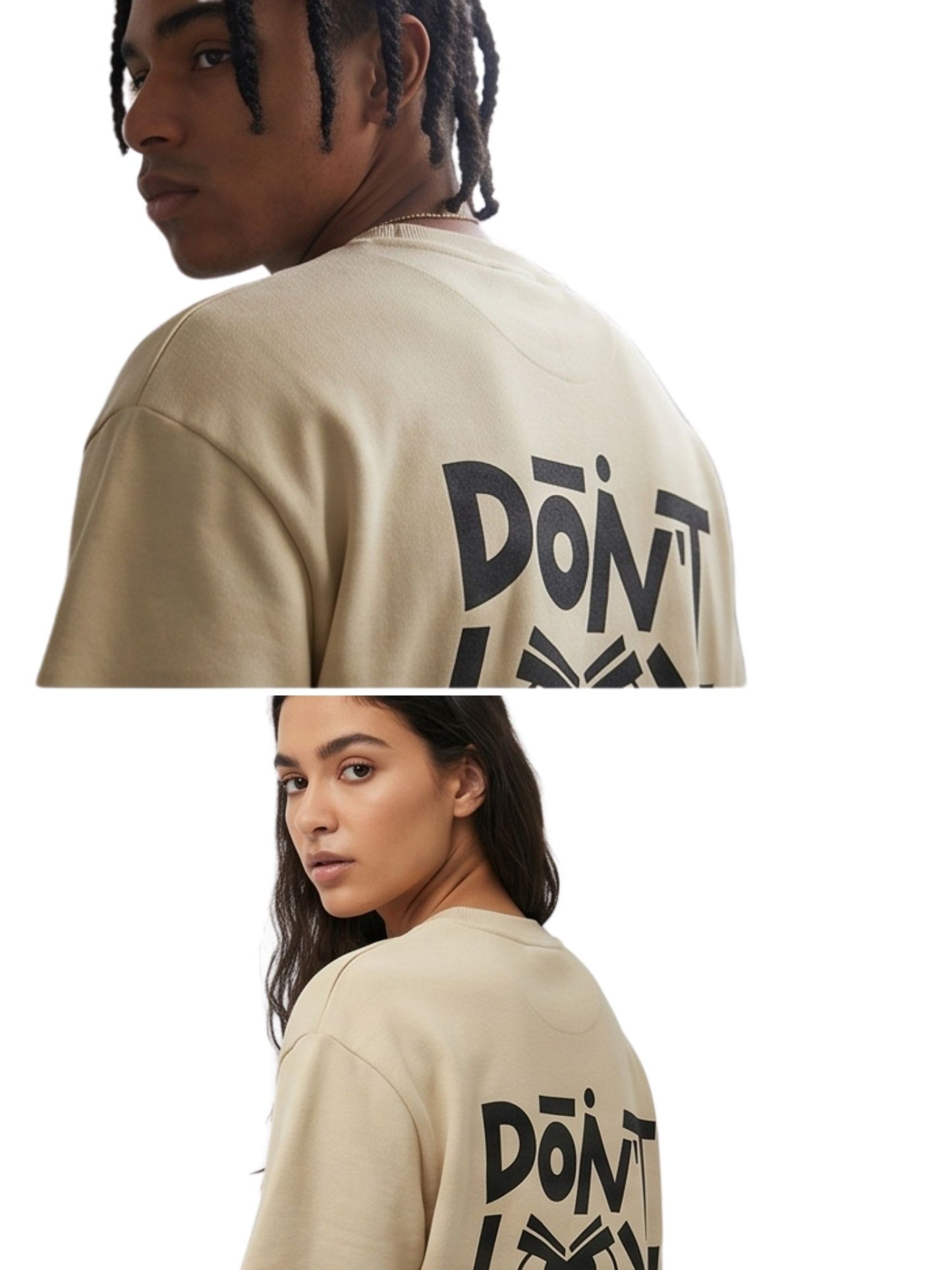 Dunbond label Oversize Colour printed T-Shirt // Dont Look Back