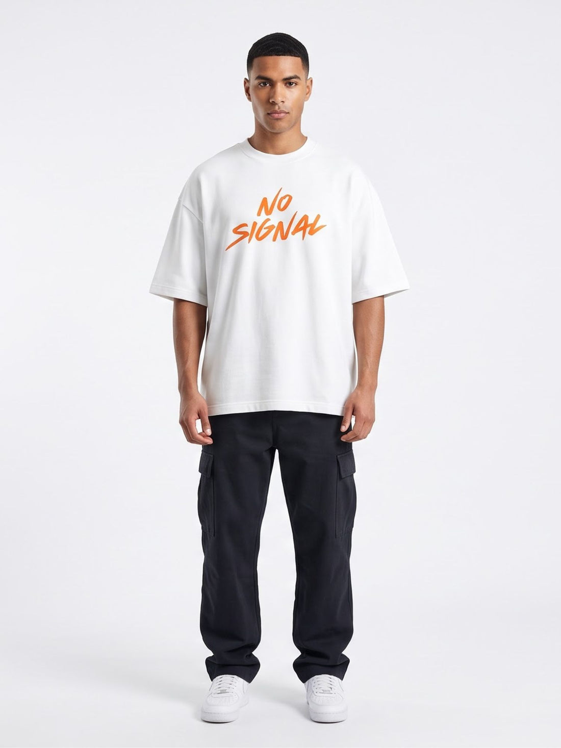 Dunbond Label No Signal Graphic Oversized T-Shirt for Men  Premium Cotton Streetwear Tee