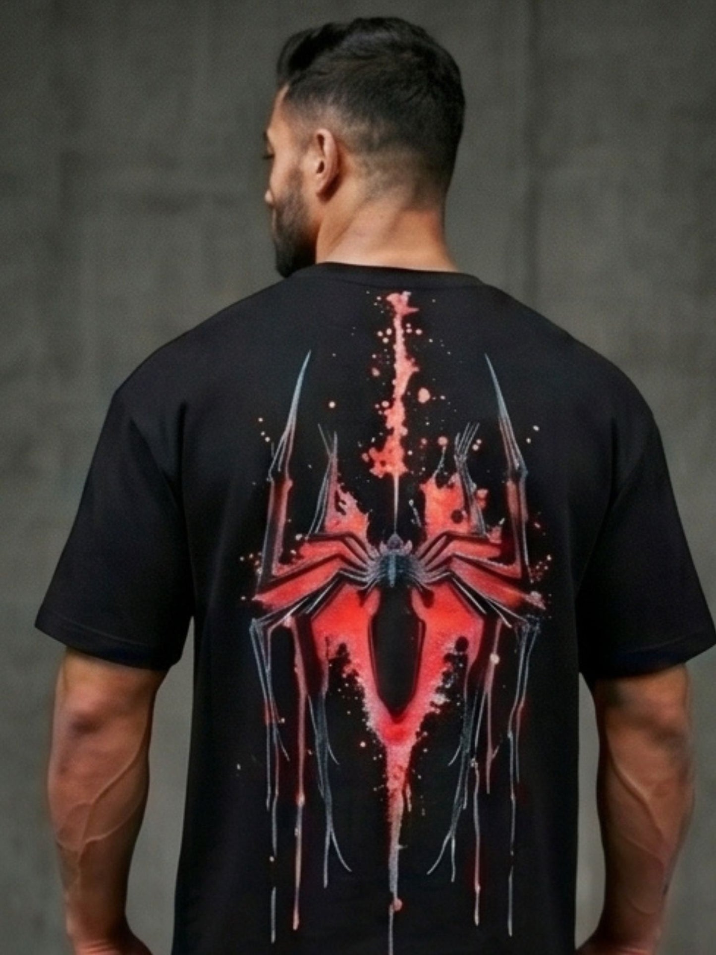 Dunbond label White Oversize T-Shirt // Back Spider print