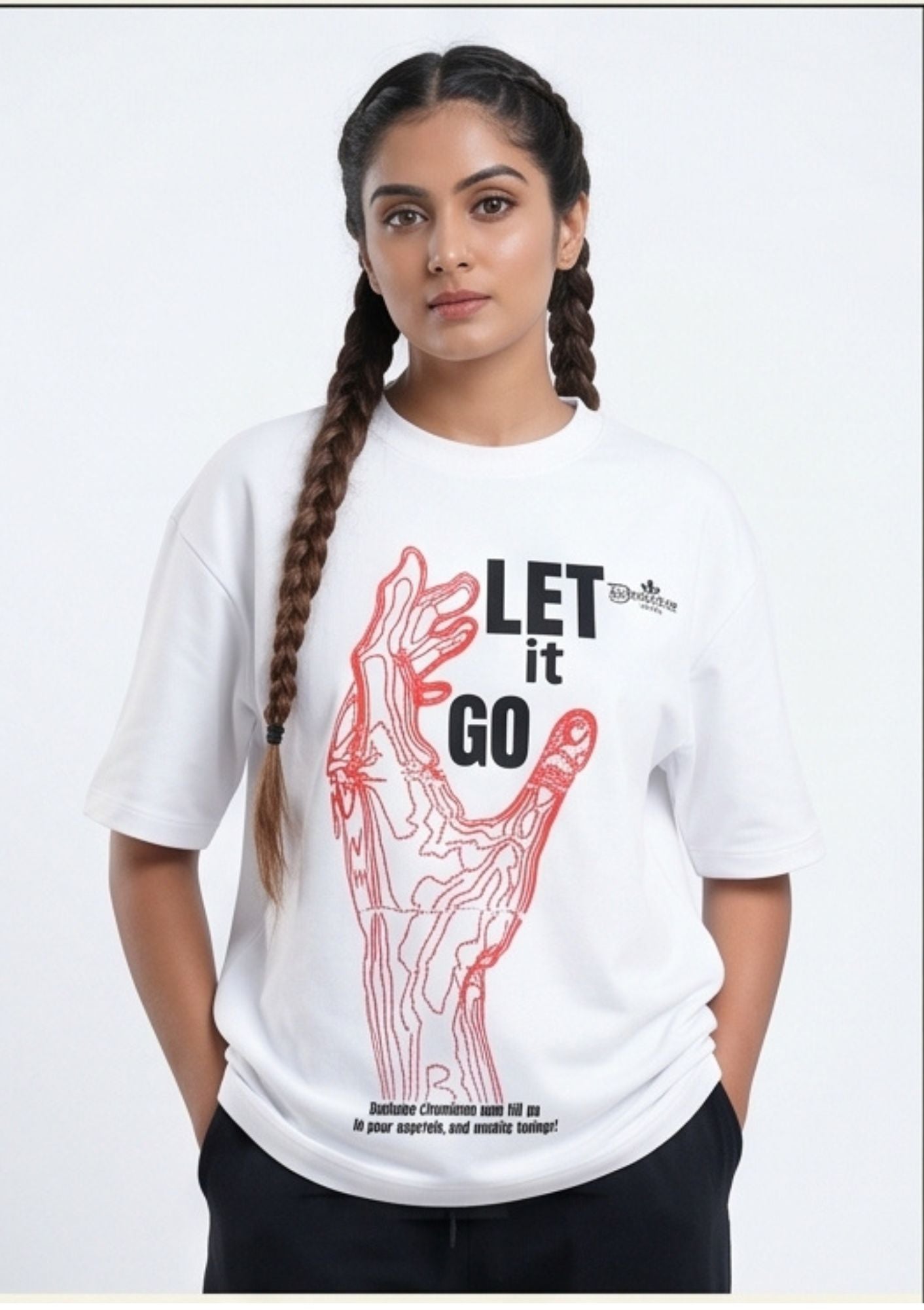 Dunbond label black Oversize T-Shirt //Let  me GO