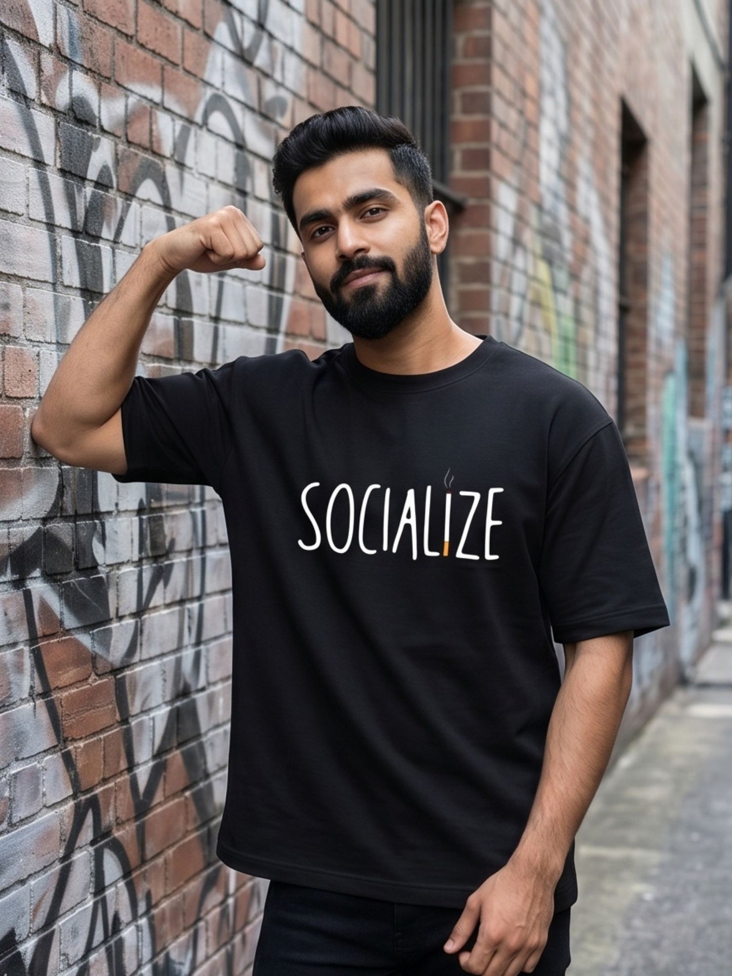 The "Socialize" Oversized Heavyweight Tee
