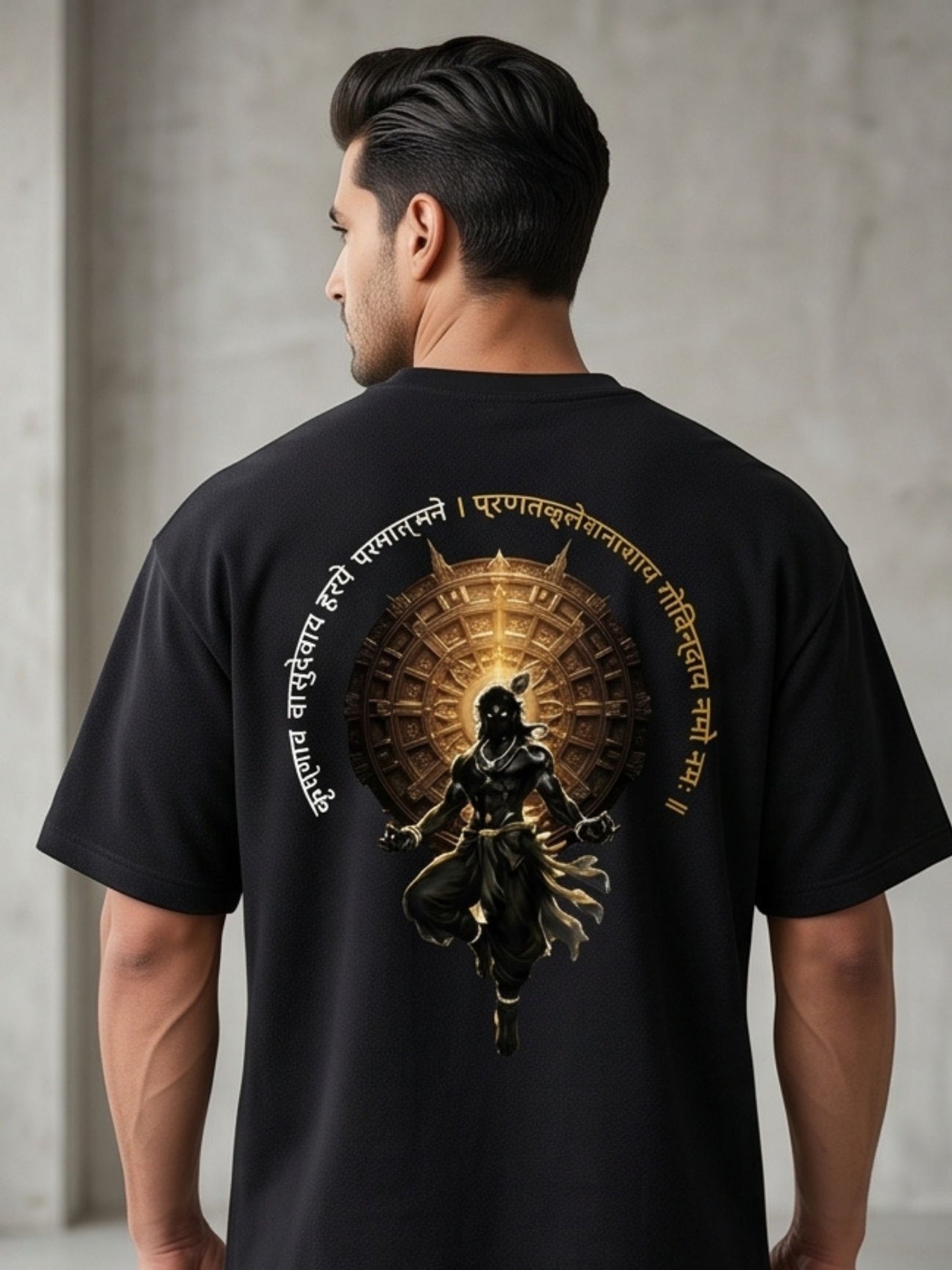Dunbond label Black Oversize T-Shirt// Krishnay Vashudevaya