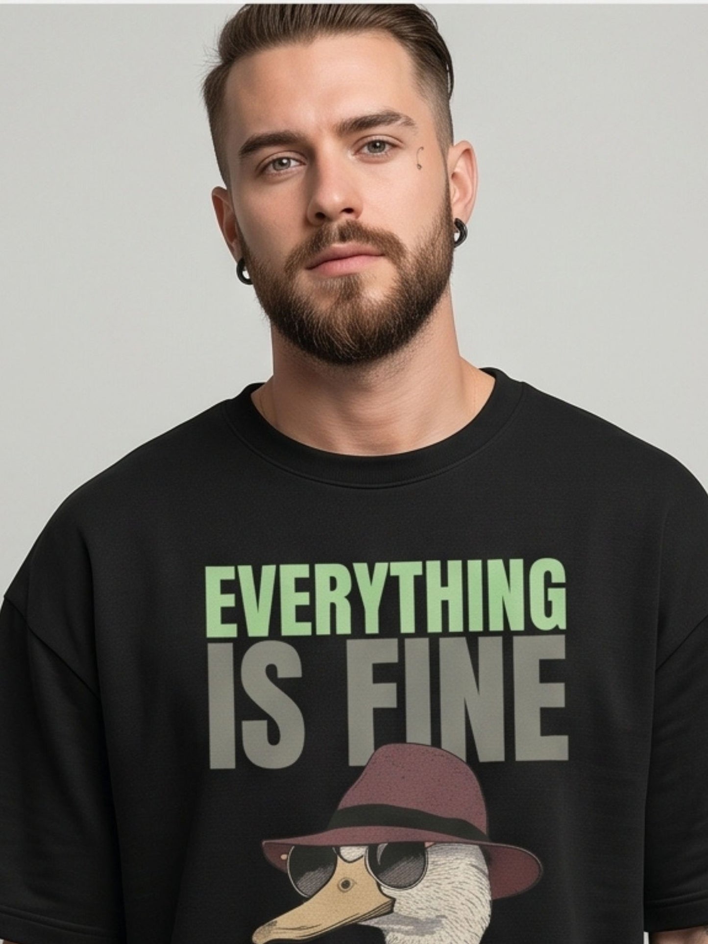 Dunbond label's Everything Is Fine – Duck Attitude Oversized Tee