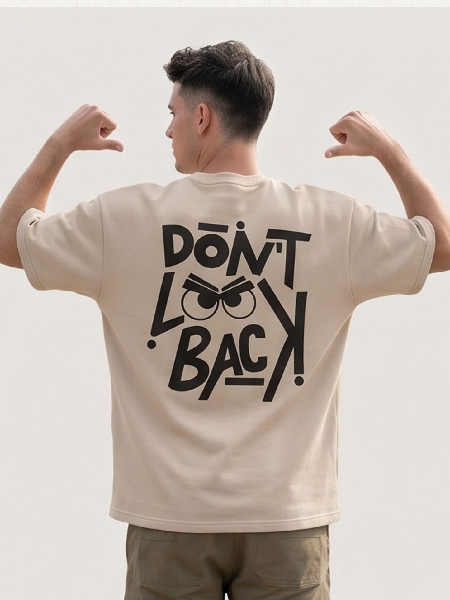Dunbond label Oversize Colour printed T-Shirt // Dont Look Back