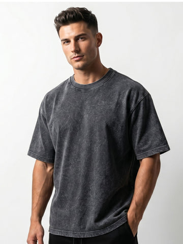 Men's Savage Intention Rules Oversized Acid Wash T-Shirt