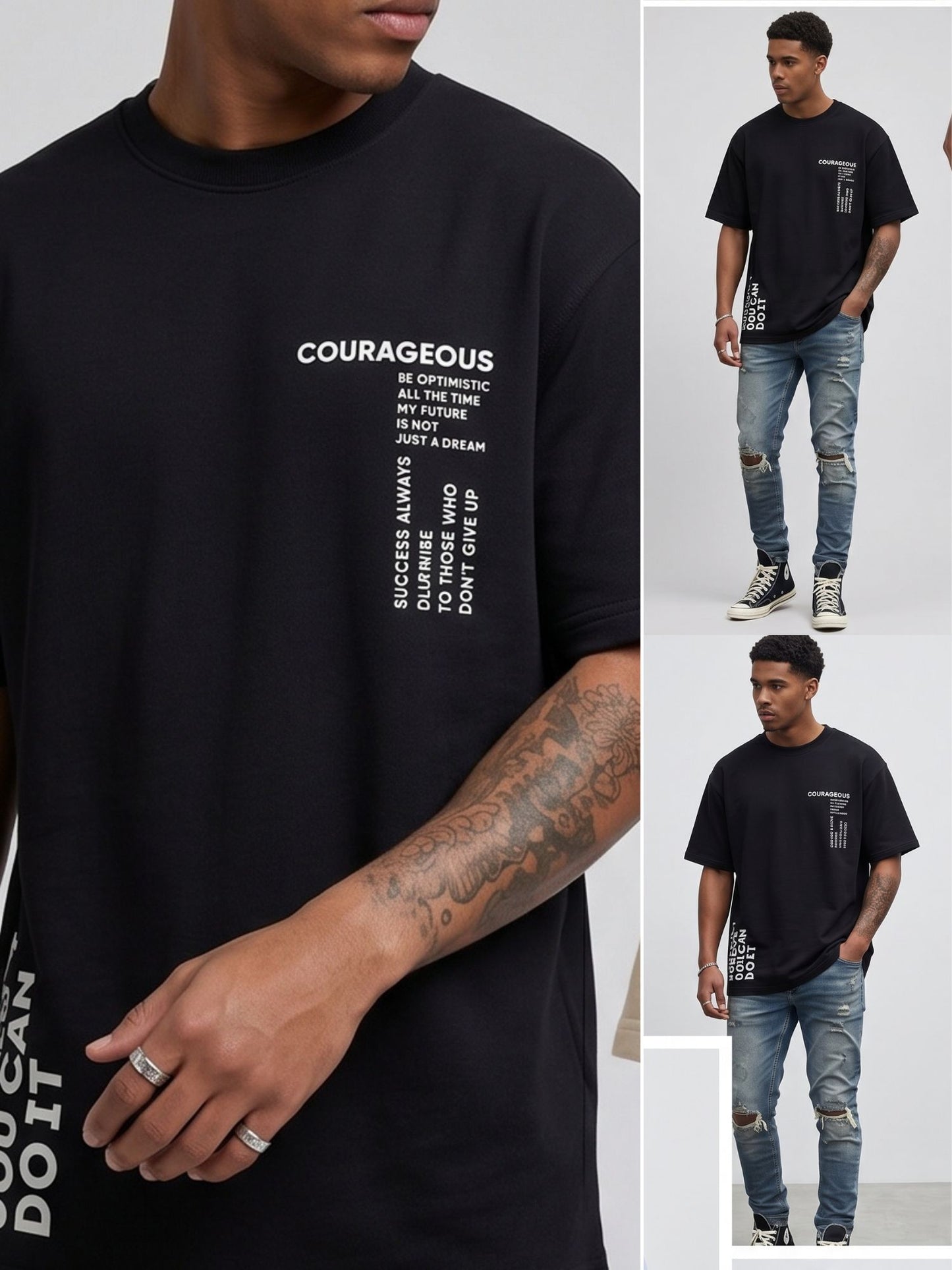 Dunbond label Oversized Colour Typography printed T-Shirt You Must belive