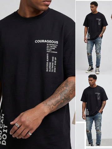 Oversized Colour Typography printed T-Shirt You Must belive