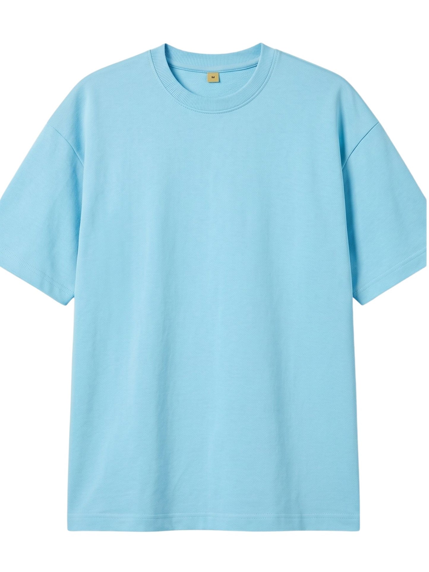 Dunbond label Beige and Pastel Blue T-Shirt// New // Solid plain