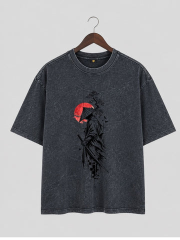 Crimson Ronin Oversized Acid Wash T-Shirt