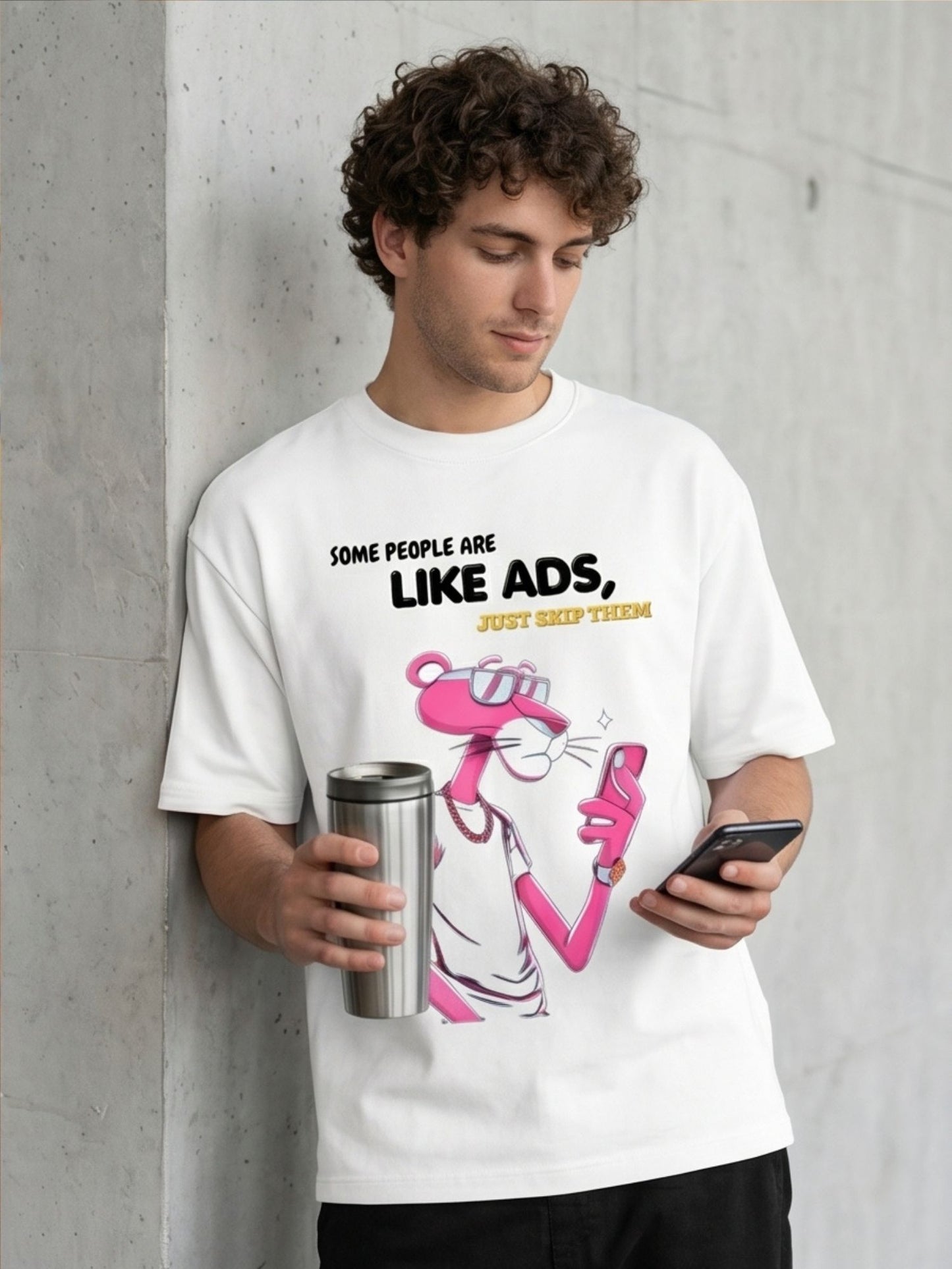 The "Skip Ad" Heavyweight Oversized Tee – French Terry (240 GSM)