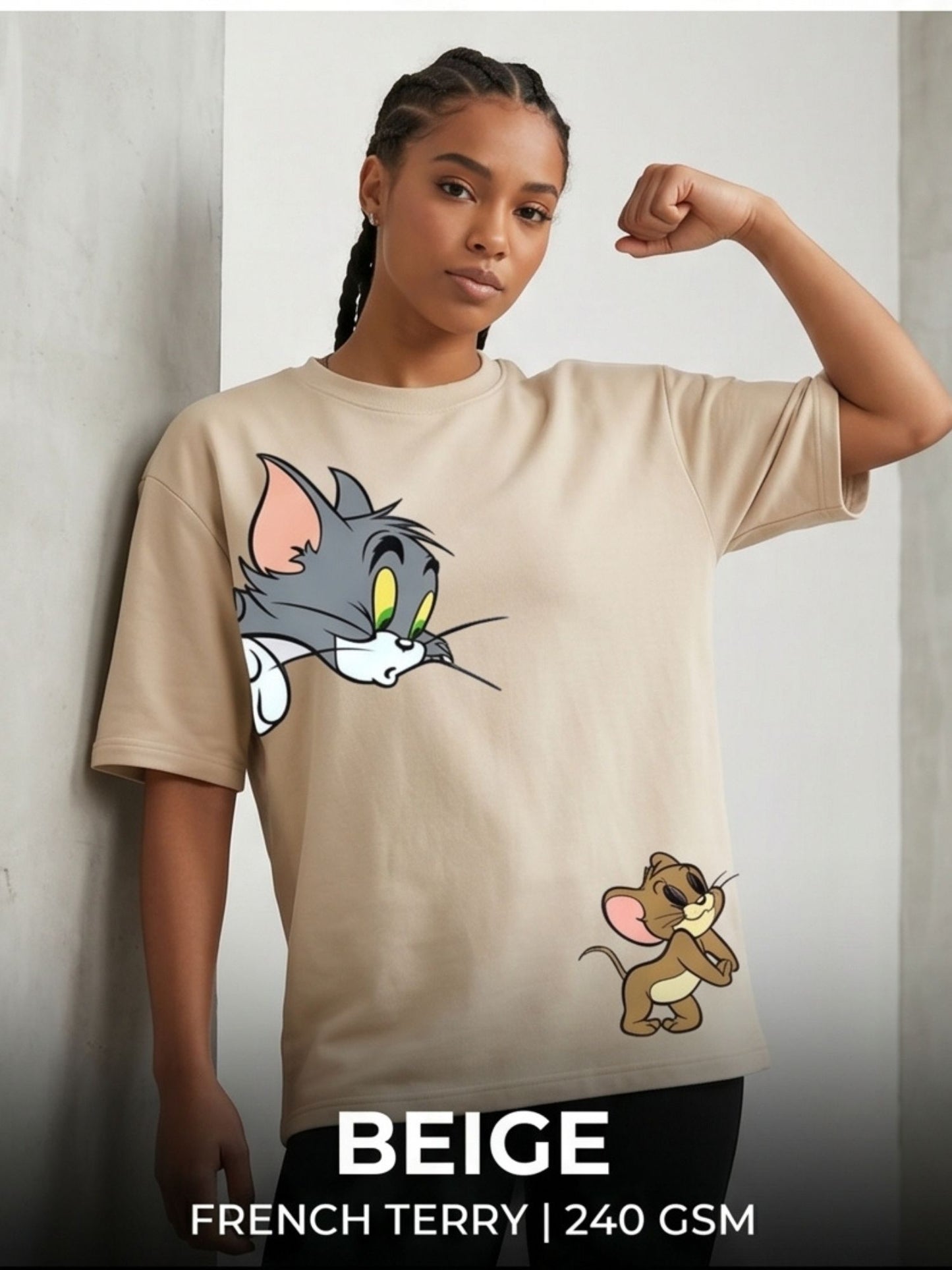 The "Tom & Jerry Peek-a-Boo" Oversized Heavyweight Tee