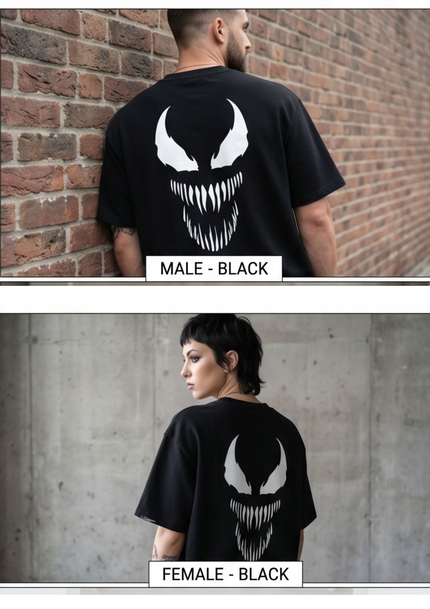 Dunbond label Black Oversize T-Shirt//Venom head