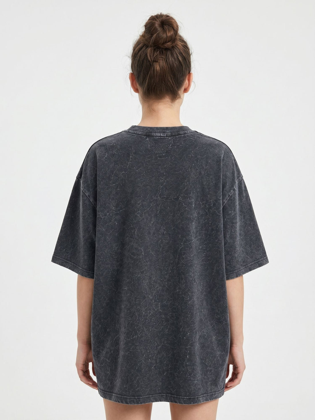 Strength Within Oversized Graphic T-Shirt – Charcoal Acid Wash