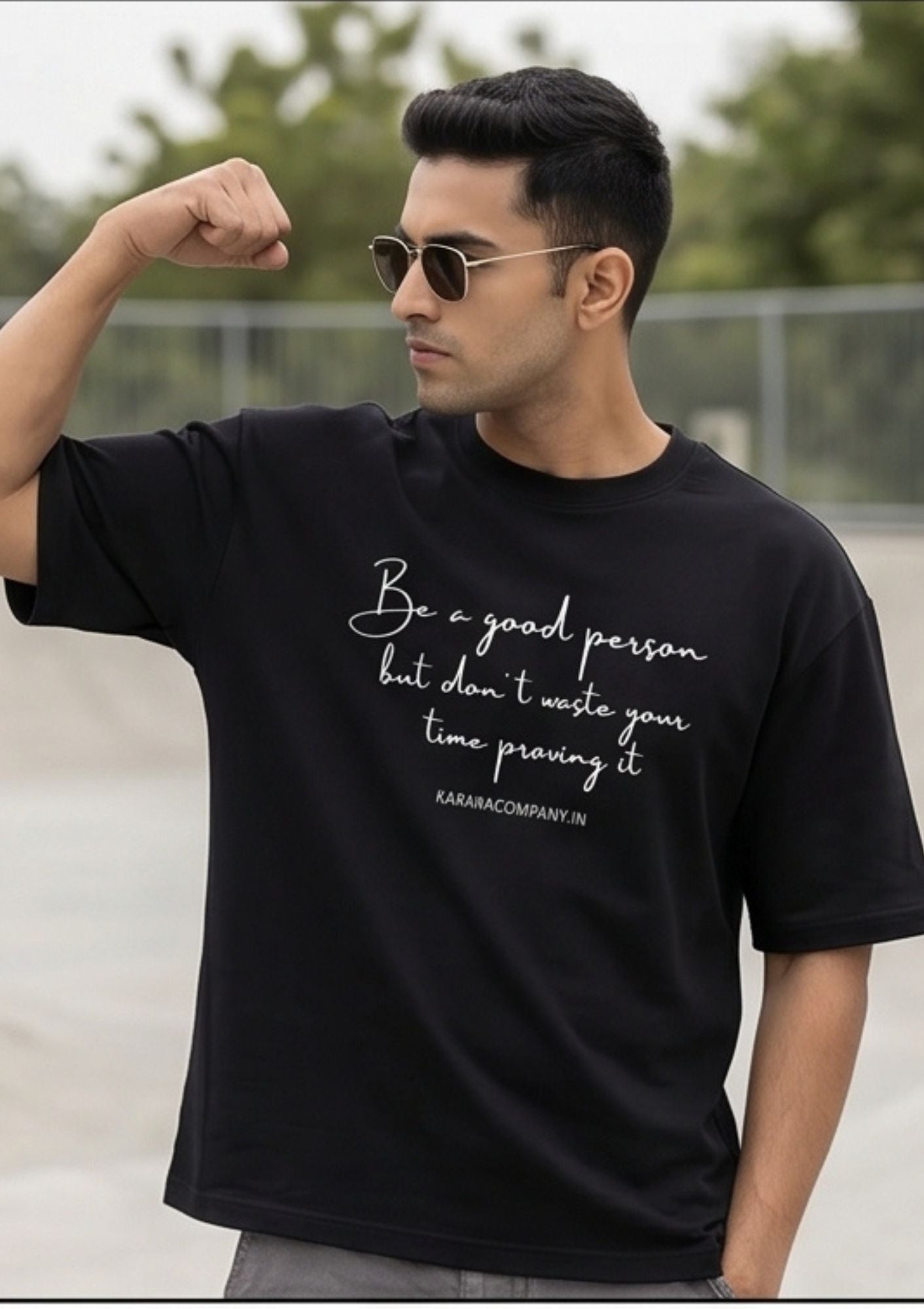 Dunbond labelOversize T-Shirt // BE A GOOD PERSON