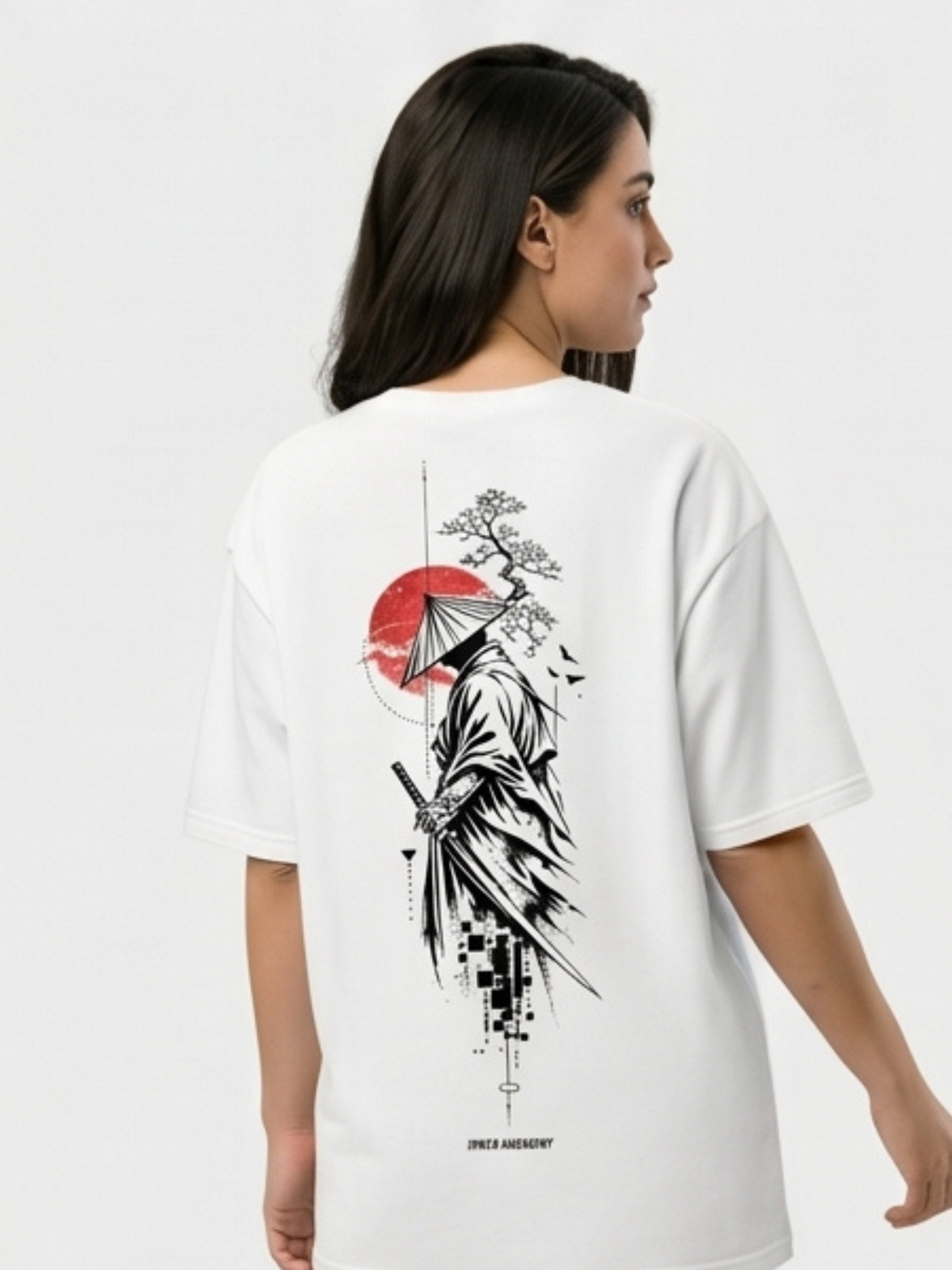 DUnbond label White Oversize T-Shirt Graphic Design